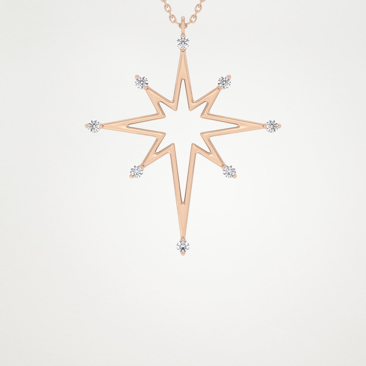 0.17 CT Moissanite Star Shaped Necklace in 14K or 18K Solid Gold – DEF Color, VVS Clarity