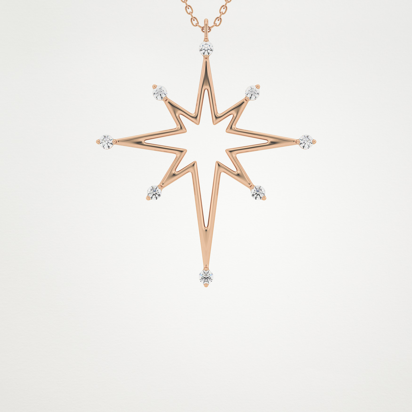 0.17 CT Moissanite Star Shaped Necklace in 14K or 18K Solid Gold – DEF Color, VVS Clarity