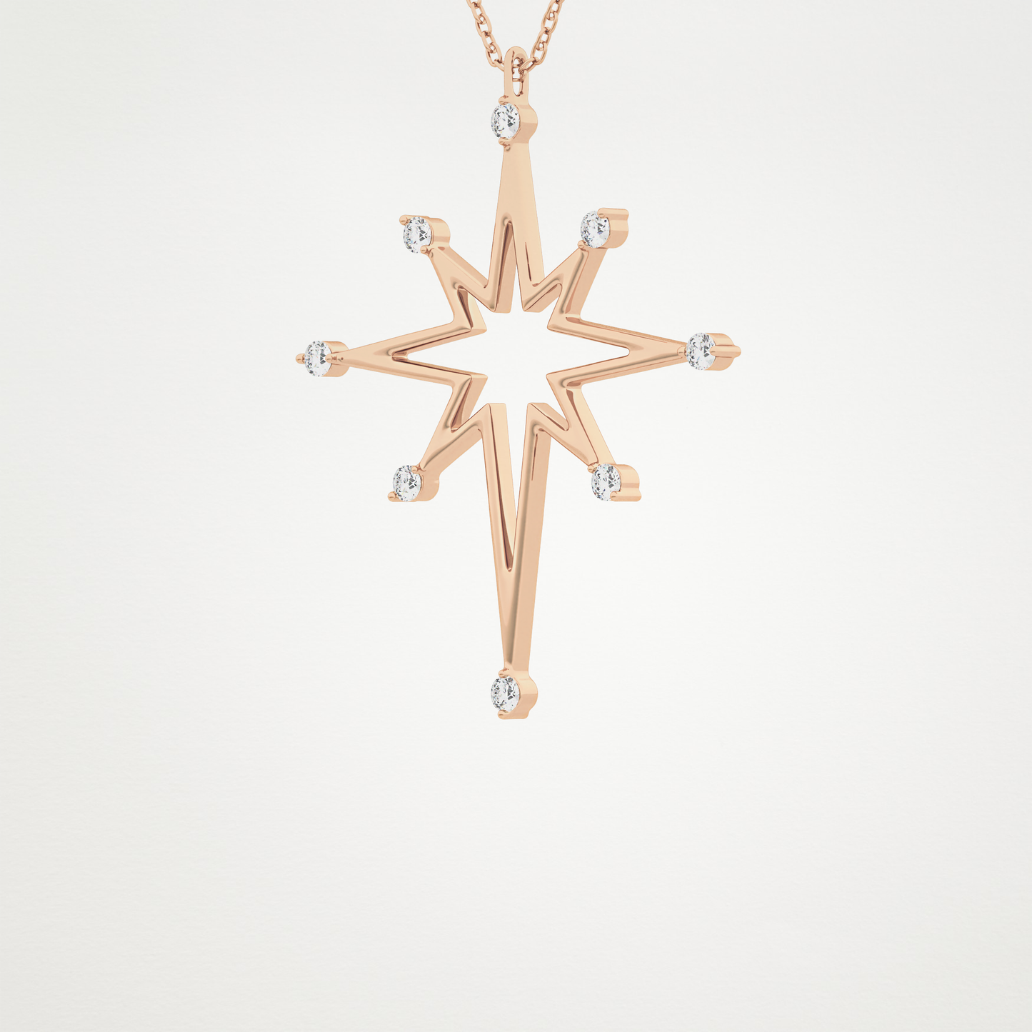 0.17 CT Moissanite Star Shaped Necklace in 14K or 18K Solid Gold – DEF Color, VVS Clarity
