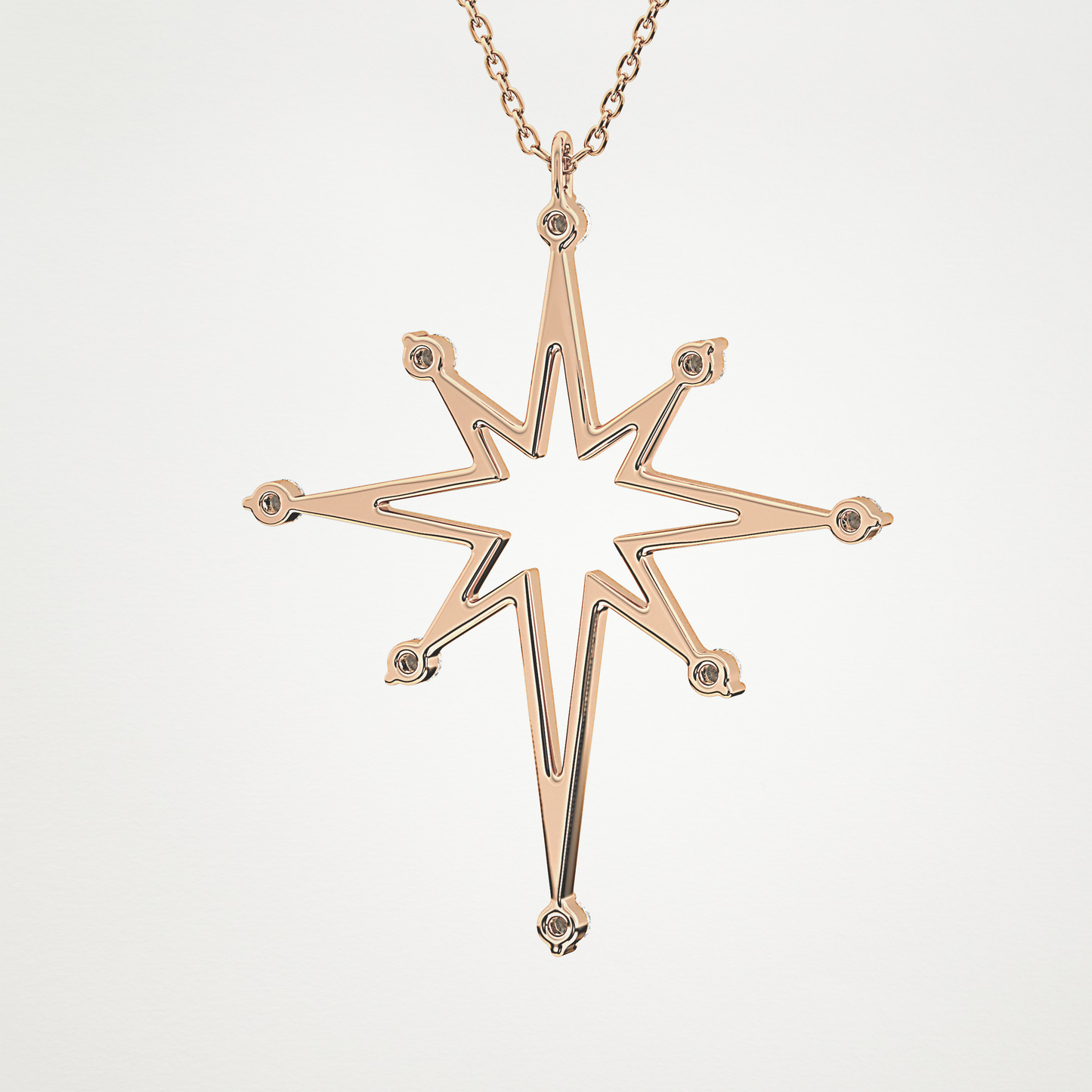 0.17 CT Moissanite Star Shaped Necklace in 14K or 18K Solid Gold – DEF Color, VVS Clarity