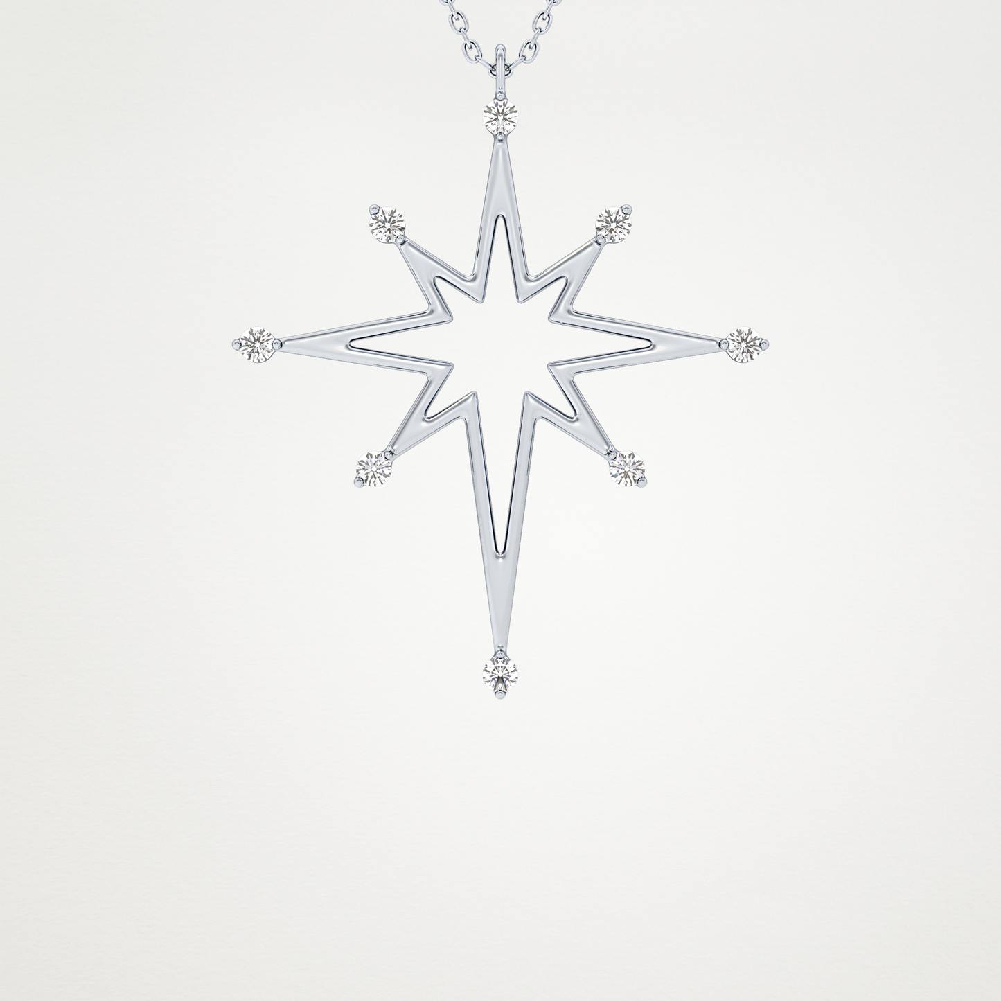 0.17 CT Moissanite Star Shaped Necklace in 14K or 18K Solid Gold – DEF Color, VVS Clarity