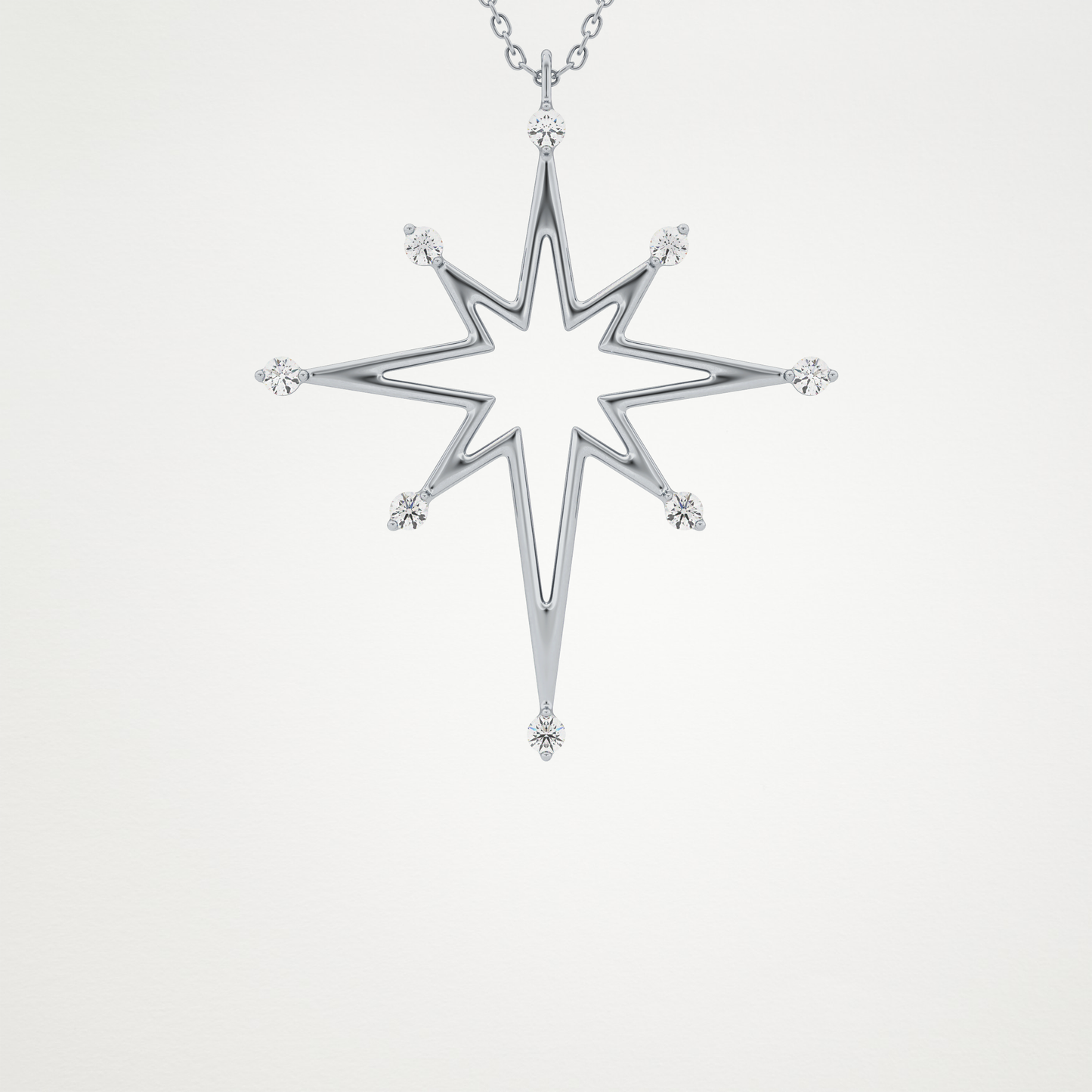 0.17 CT Moissanite Star Shaped Necklace in 14K or 18K Solid Gold – DEF Color, VVS Clarity