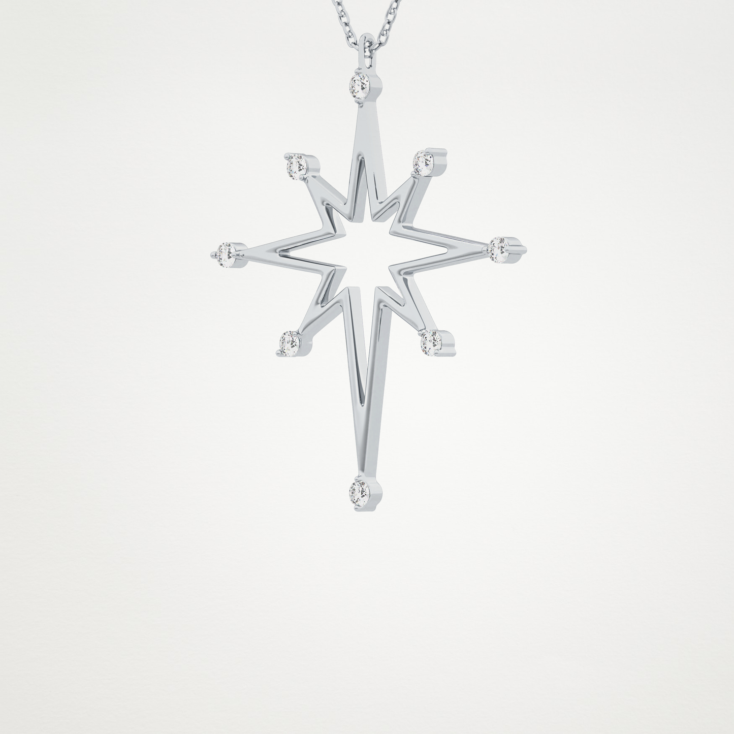 0.17 CT Moissanite Star Shaped Necklace in 14K or 18K Solid Gold – DEF Color, VVS Clarity