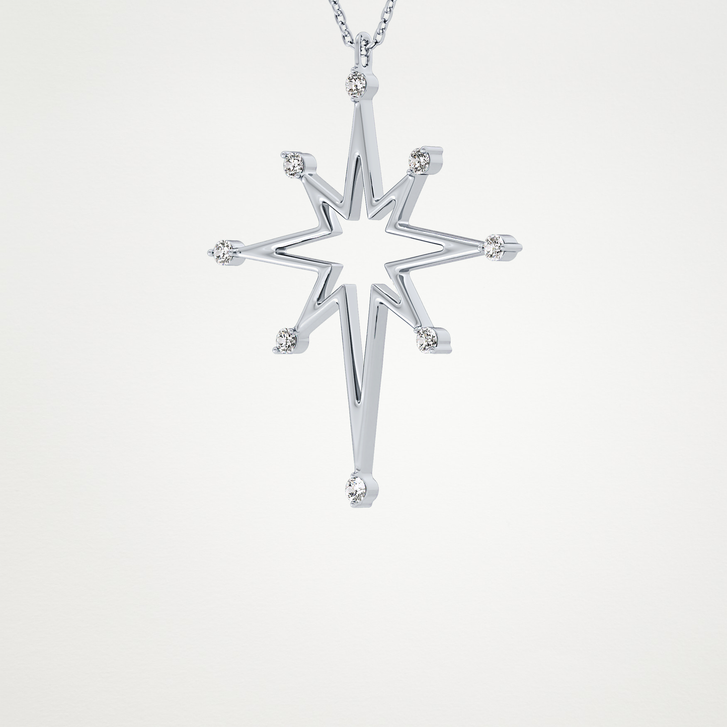 0.17 CT Moissanite Star Shaped Necklace in 14K or 18K Solid Gold – DEF Color, VVS Clarity