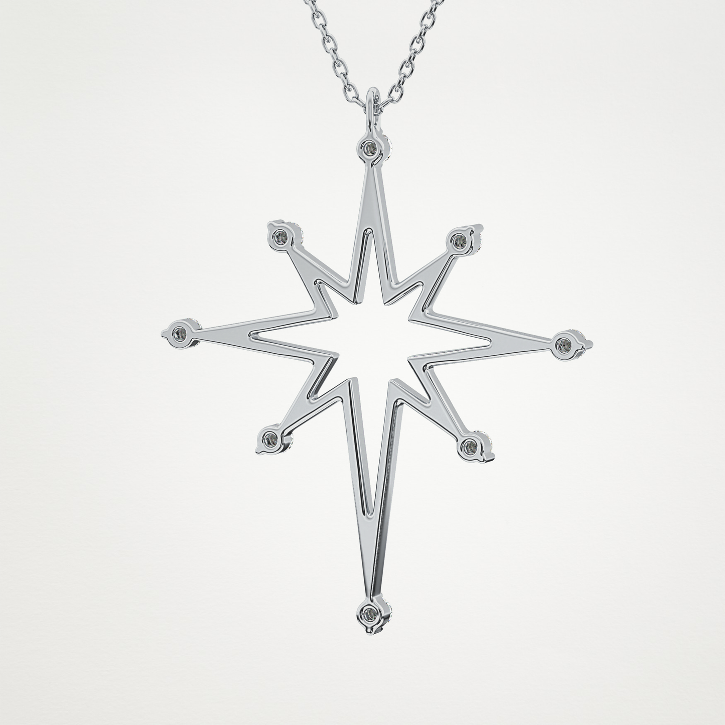 0.17 CT Moissanite Star Shaped Necklace in 14K or 18K Solid Gold – DEF Color, VVS Clarity