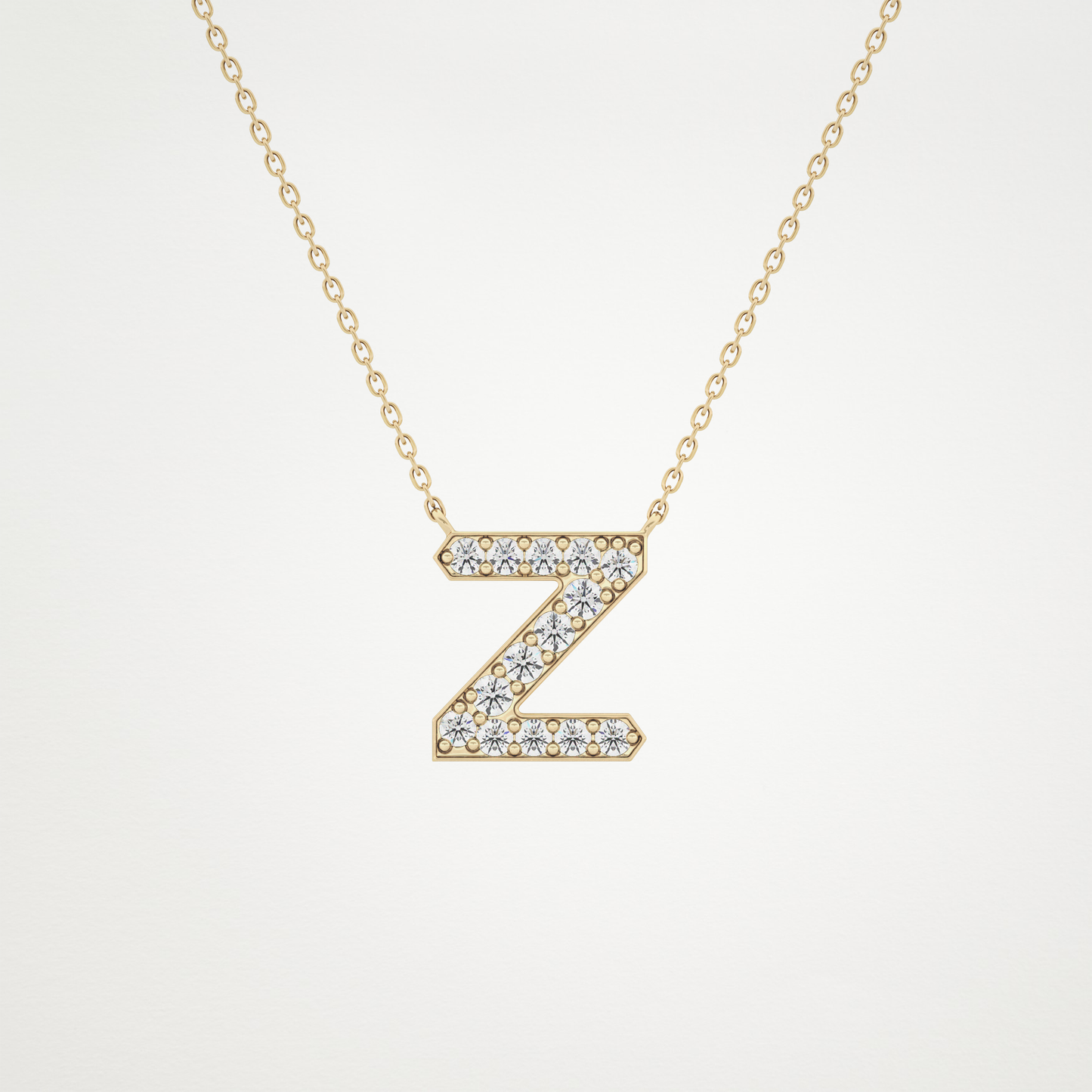 0.28 CT Moissanite Z-Shaped Necklace in 14K or 18K Solid Gold – DEF Color, VVS Clarity