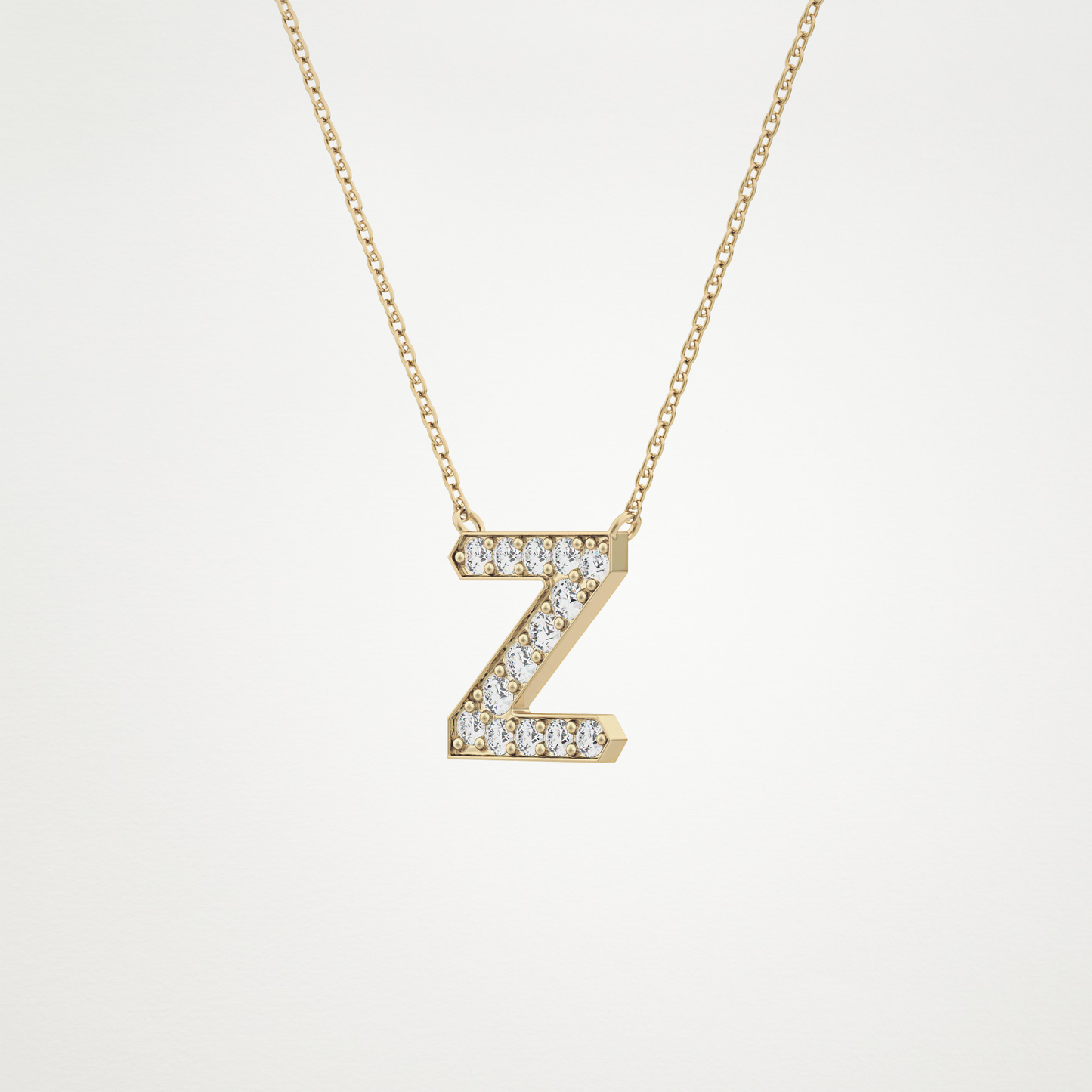 0.28 CT Moissanite Z-Shaped Necklace in 14K or 18K Solid Gold – DEF Color, VVS Clarity