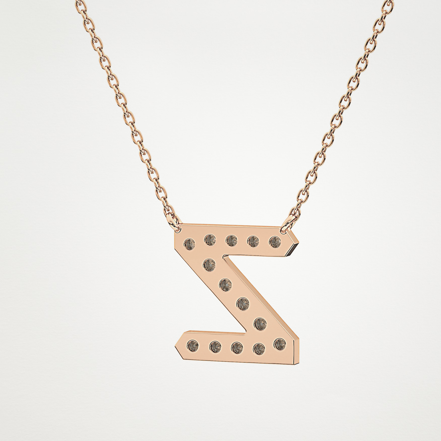0.28 CT Moissanite Z-Shaped Necklace in 14K or 18K Solid Gold – DEF Color, VVS Clarity