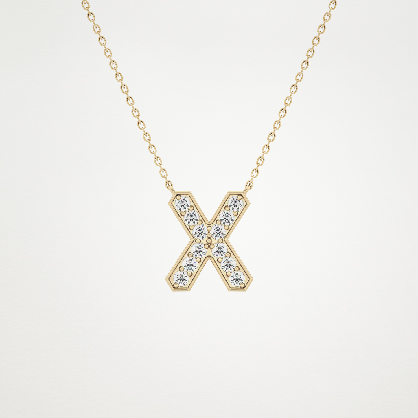 0.31 CT Moissanite X-Shaped Necklace in 14K or 18K Solid Gold – DEF Color, VVS Clarity