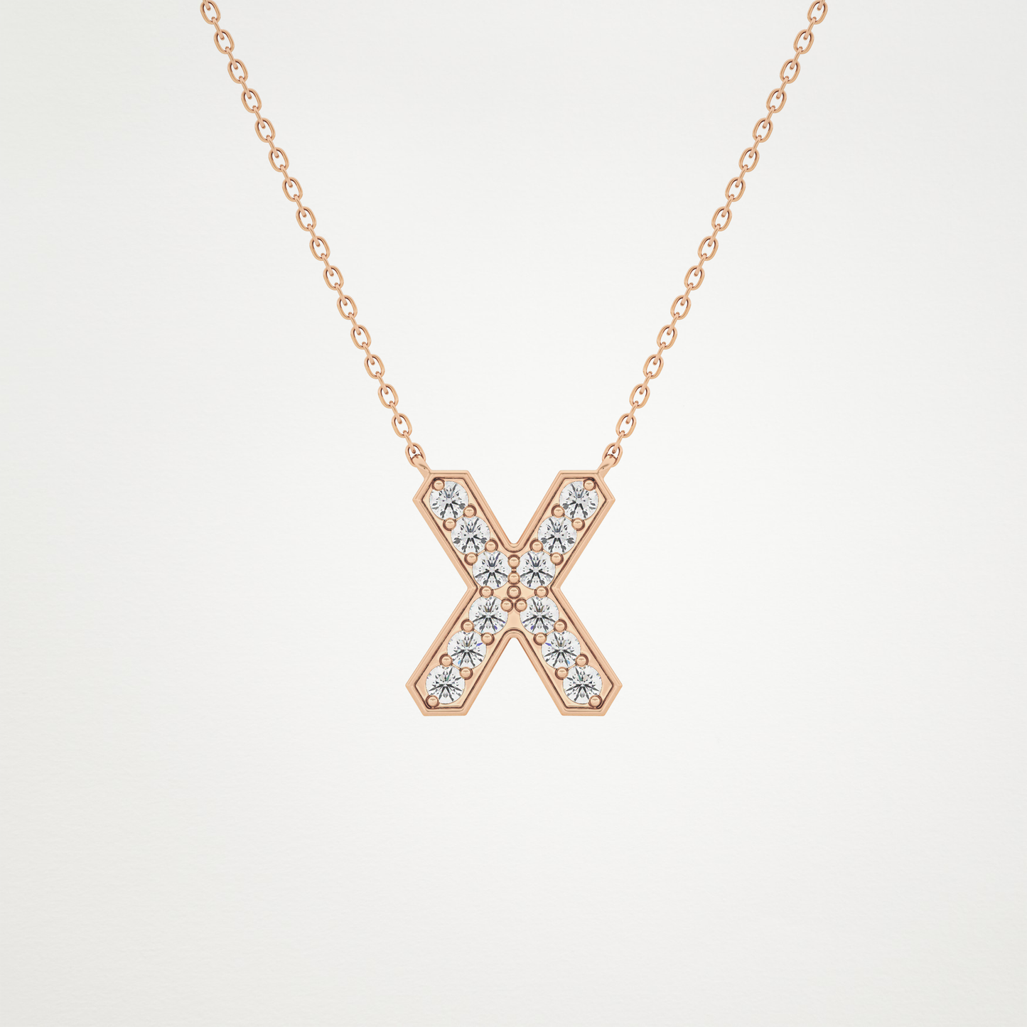0.31 CT Moissanite X-Shaped Necklace in 14K or 18K Solid Gold – DEF Color, VVS Clarity