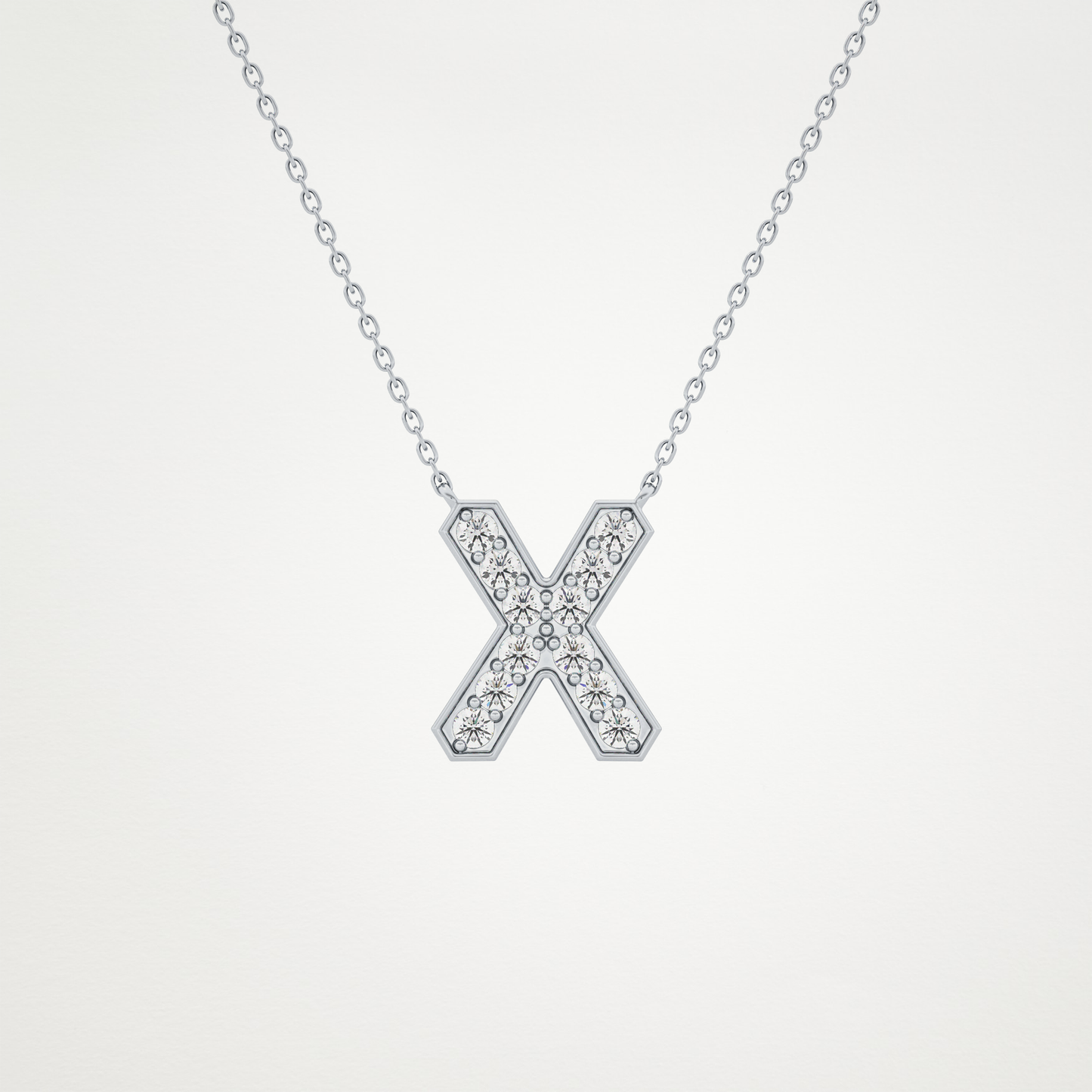 0.31 CT Moissanite X-Shaped Necklace in 14K or 18K Solid Gold – DEF Color, VVS Clarity