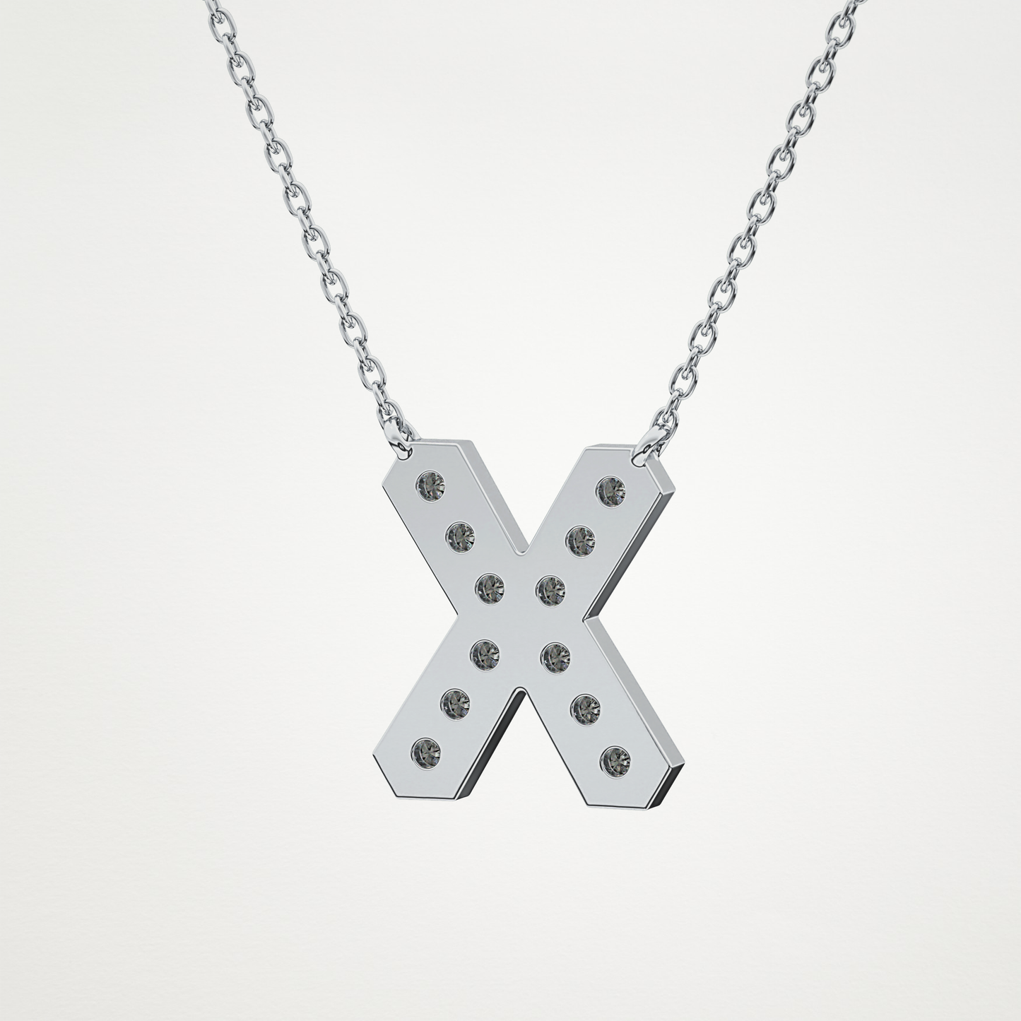 0.31 CT Moissanite X-Shaped Necklace in 14K or 18K Solid Gold – DEF Color, VVS Clarity