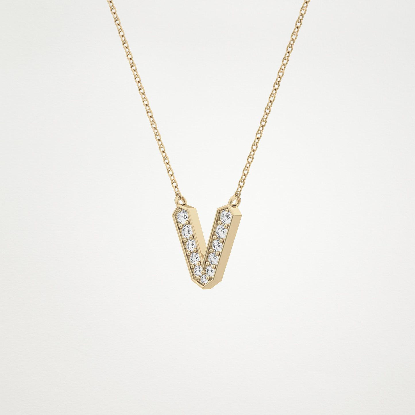 0.18 CT Moissanite V-Shaped Necklace in 14K or 18K Solid Gold – DEF Color, VVS Clarity