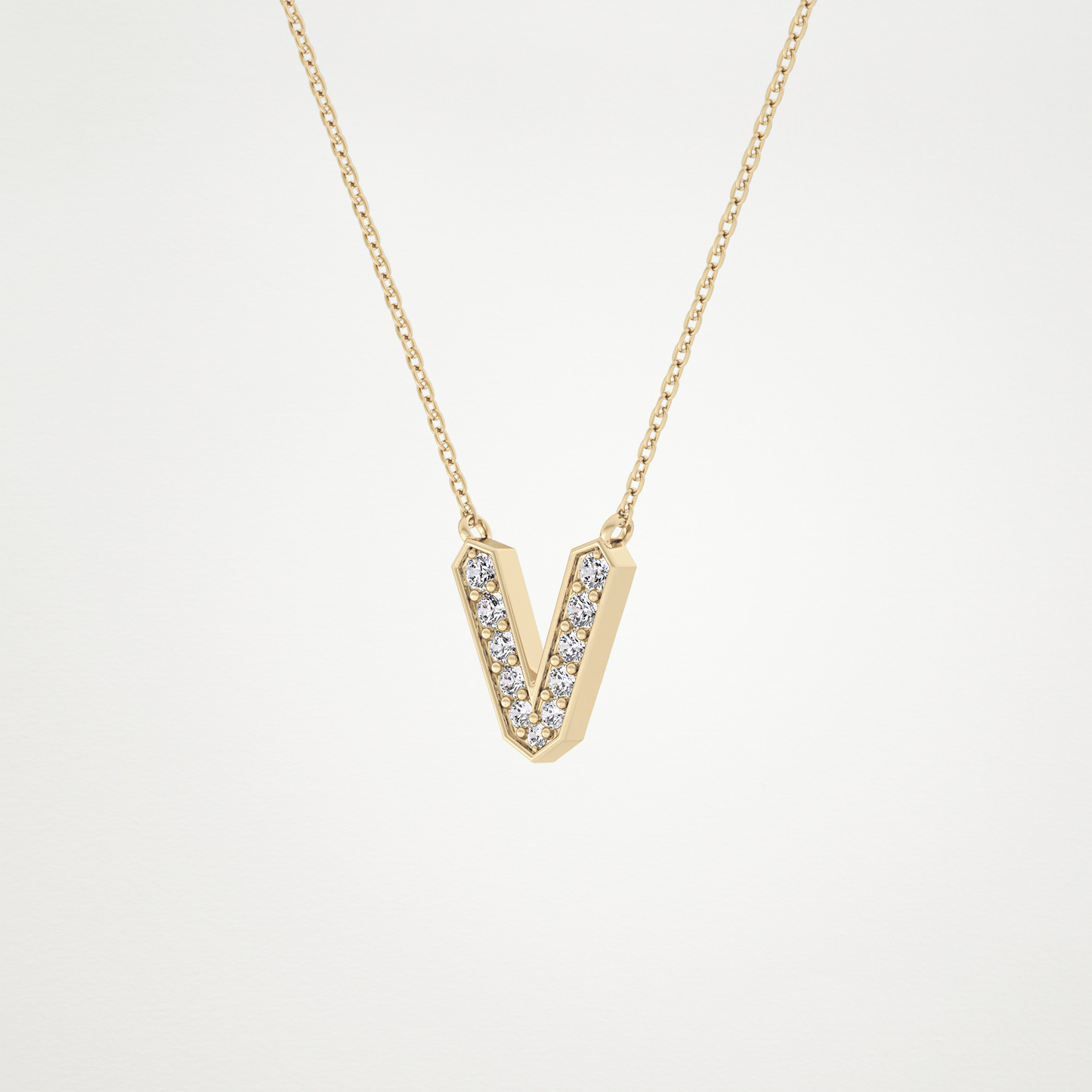 0.18 CT Moissanite V-Shaped Necklace in 14K or 18K Solid Gold – DEF Color, VVS Clarity