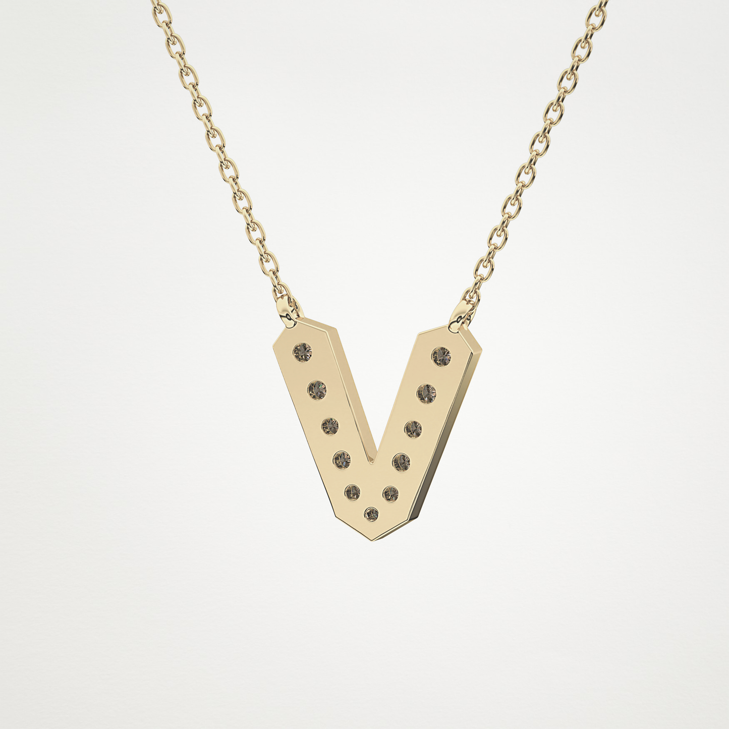 0.18 CT Moissanite V-Shaped Necklace in 14K or 18K Solid Gold – DEF Color, VVS Clarity