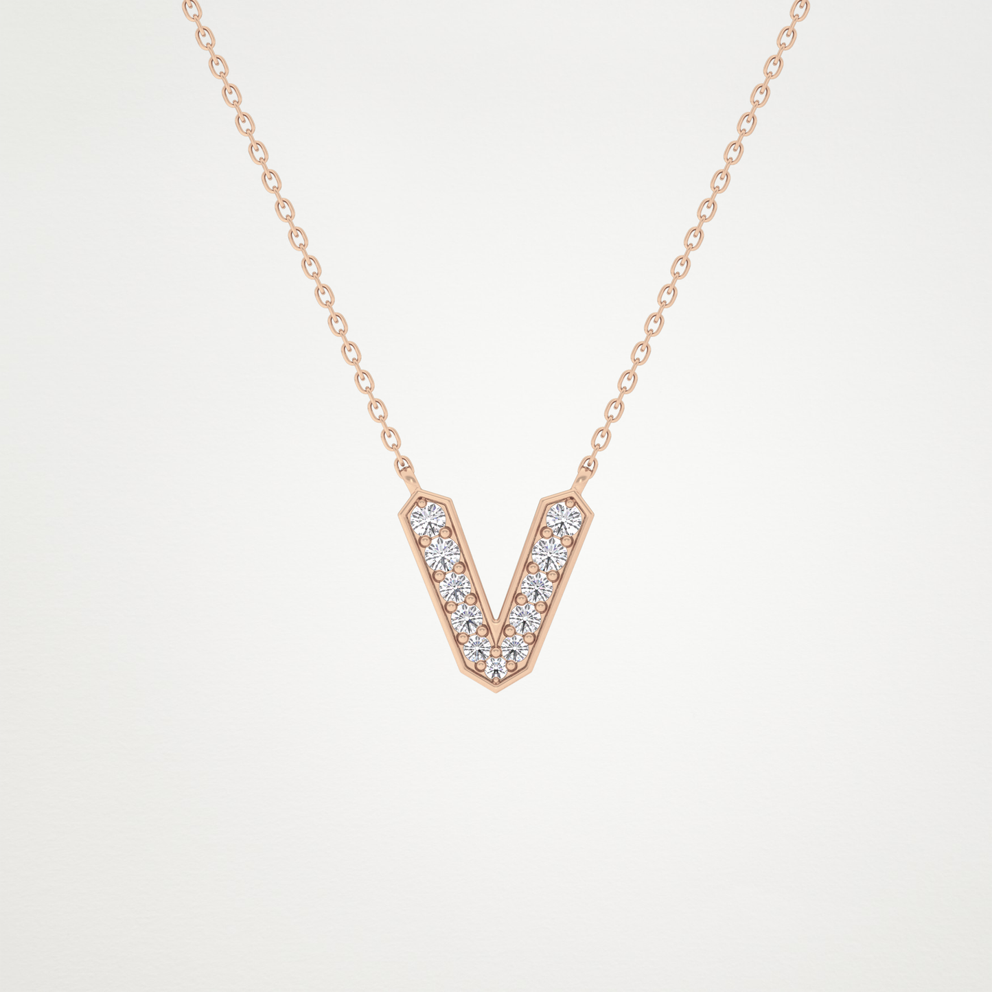 0.18 CT Moissanite V-Shaped Necklace in 14K or 18K Solid Gold – DEF Color, VVS Clarity