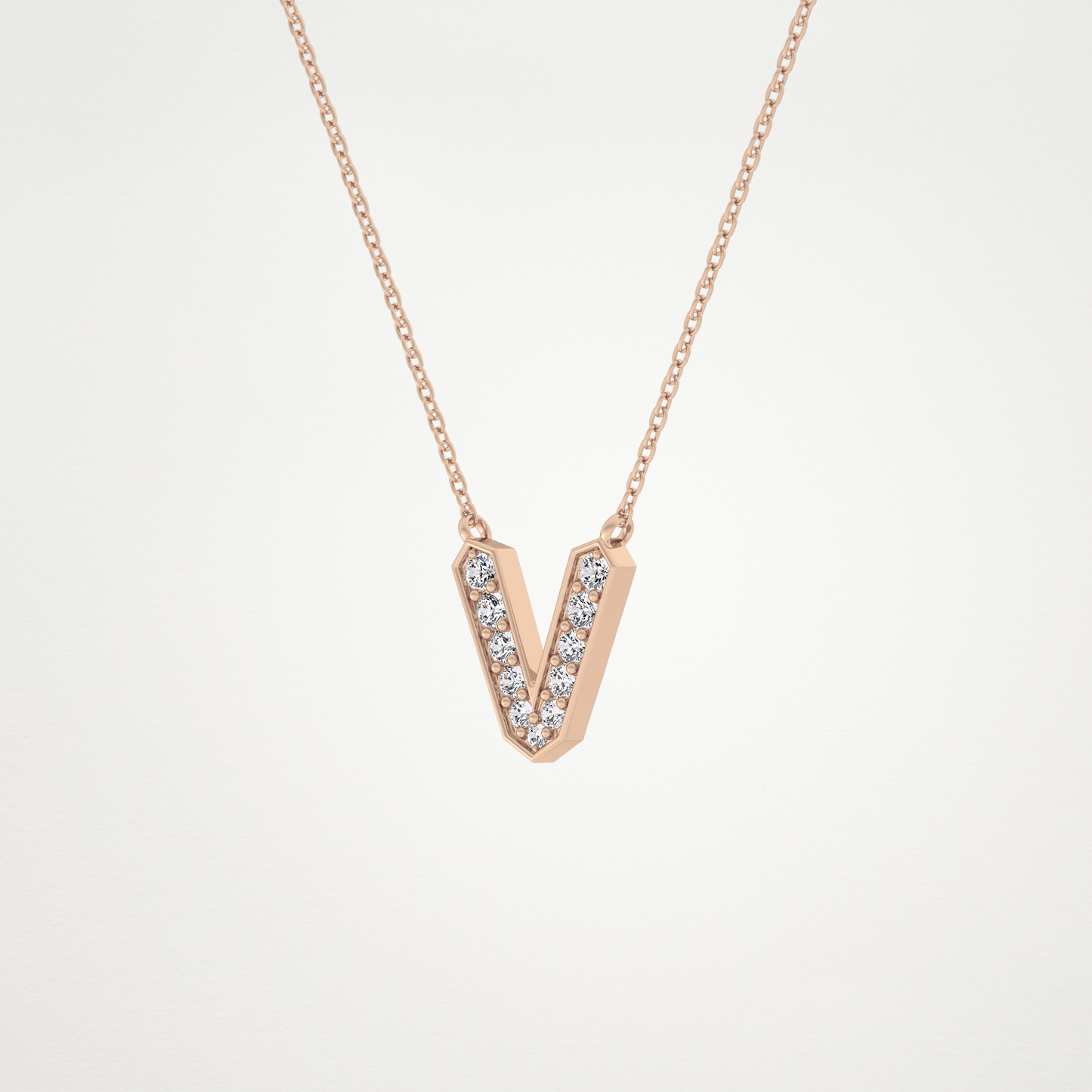 0.18 CT Moissanite V-Shaped Necklace in 14K or 18K Solid Gold – DEF Color, VVS Clarity