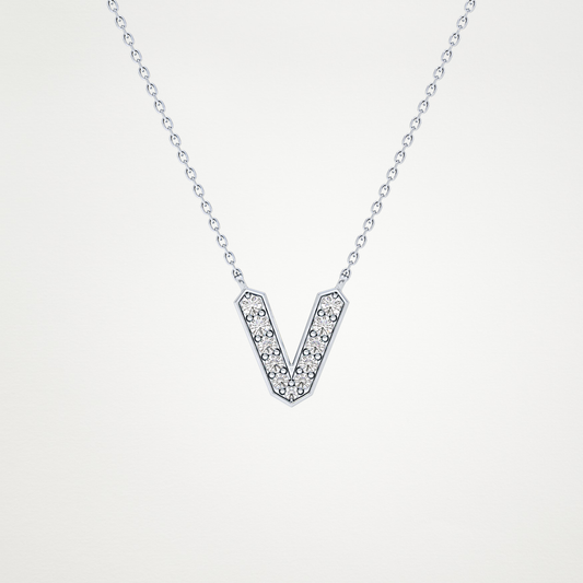 0.18 CT Moissanite V-Shaped Necklace in 14K or 18K Solid Gold – DEF Color, VVS Clarity