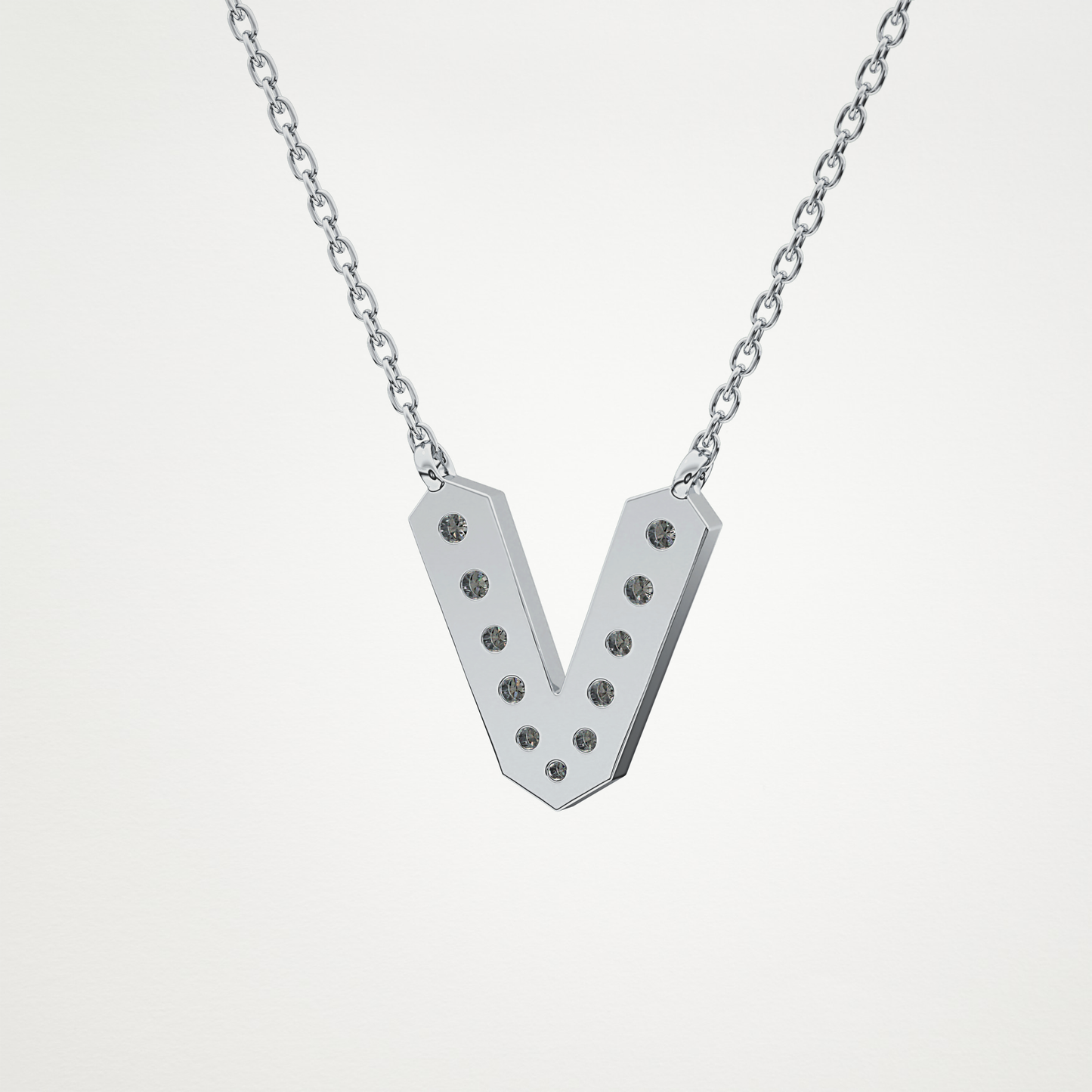0.18 CT Moissanite V-Shaped Necklace in 14K or 18K Solid Gold – DEF Color, VVS Clarity