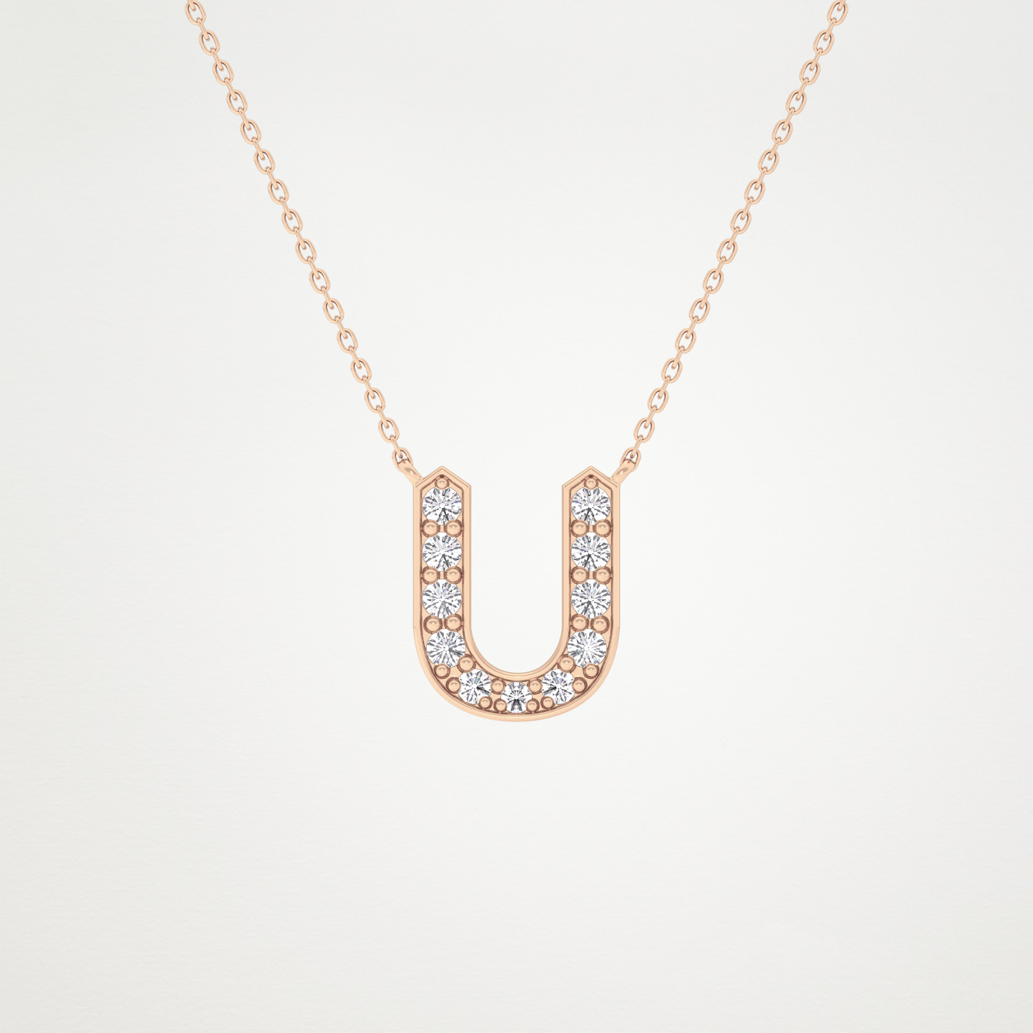 0.26 CT Moissanite U-Shaped Necklace in 14K or 18K Solid Gold – DEF Color, VVS Clarity