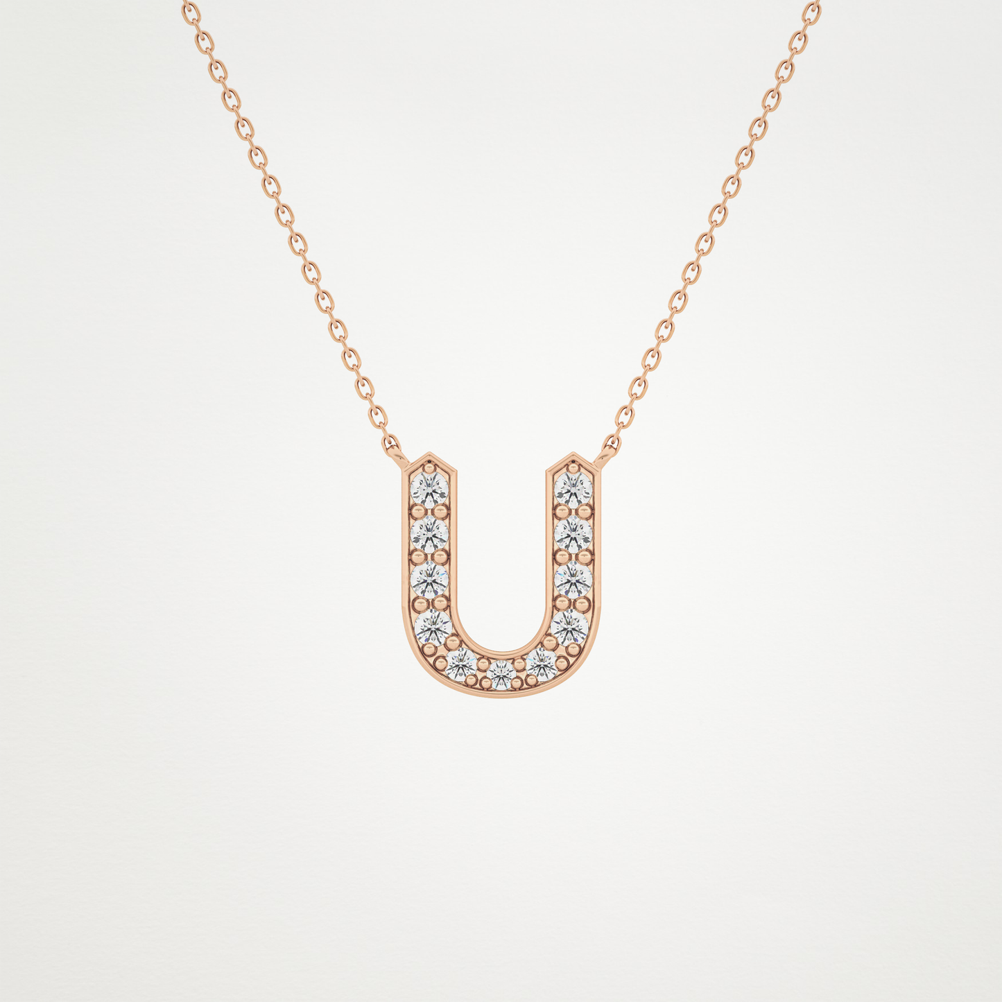 0.26 CT Moissanite U-Shaped Necklace in 14K or 18K Solid Gold – DEF Color, VVS Clarity