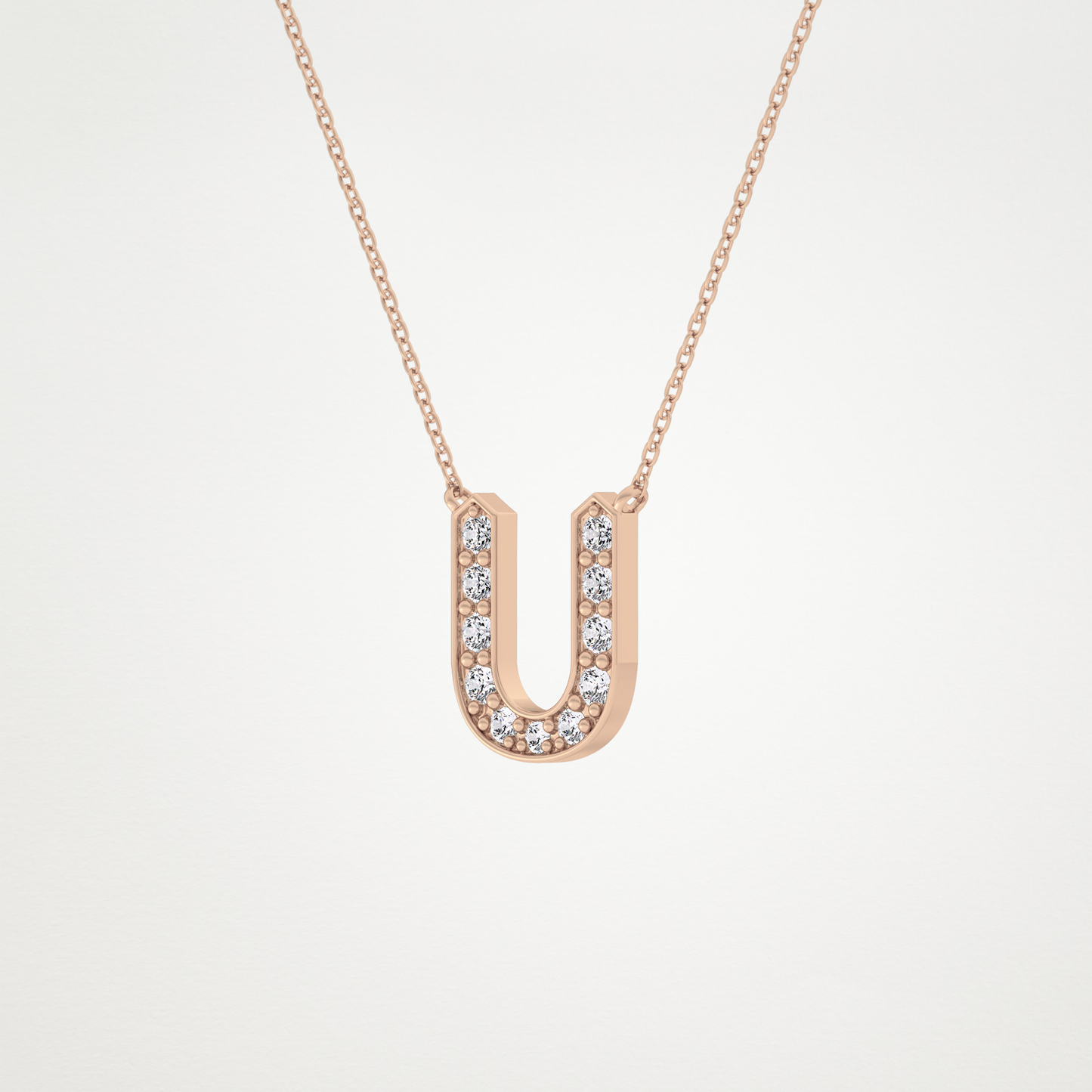 0.26 CT Moissanite U-Shaped Necklace in 14K or 18K Solid Gold – DEF Color, VVS Clarity