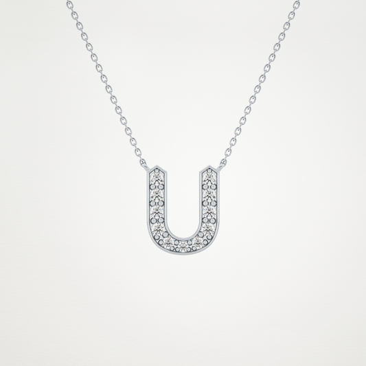 0.26 CT Moissanite U-Shaped Necklace in 14K or 18K Solid Gold – DEF Color, VVS Clarity