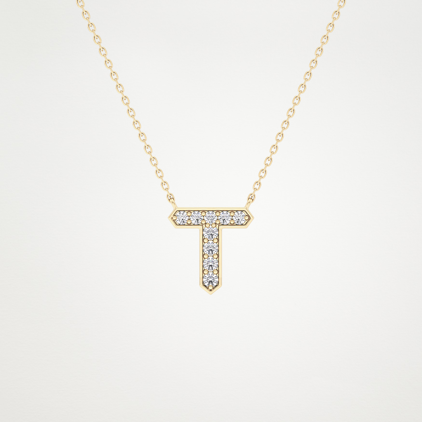 0.17 CT Moissanite T-Shaped Necklace in 14K or 18K Solid Gold – DEF Color, VVS Clarity