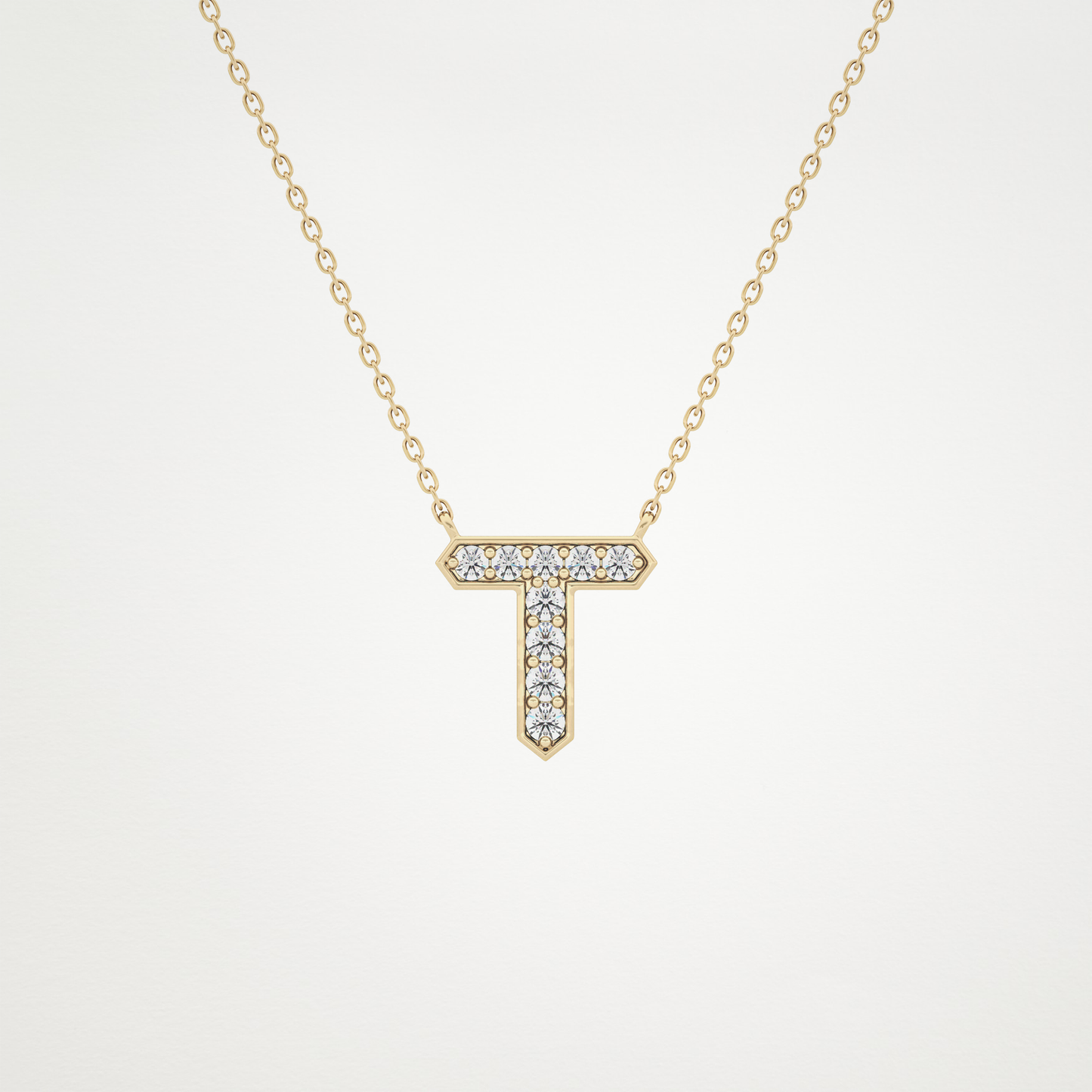 0.17 CT Moissanite T-Shaped Necklace in 14K or 18K Solid Gold – DEF Color, VVS Clarity