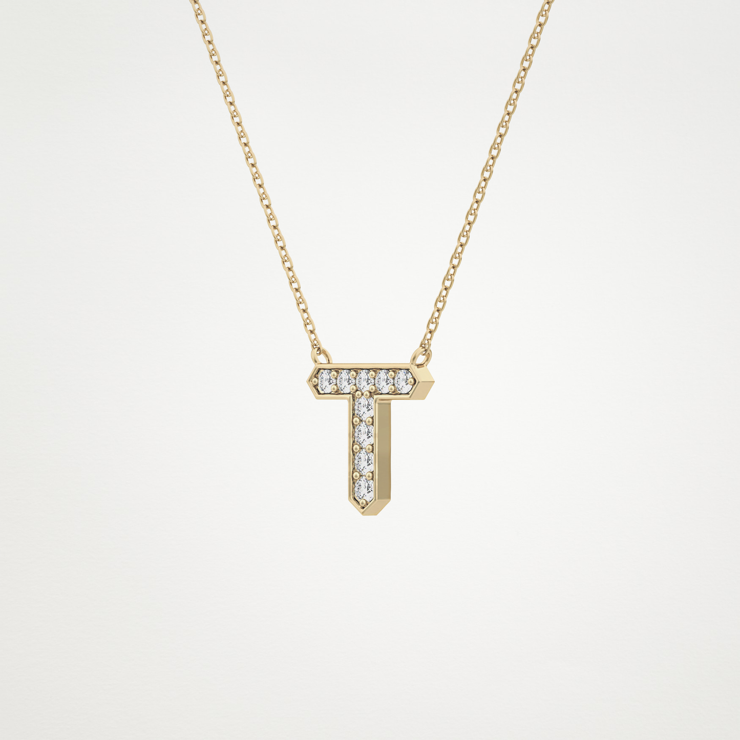 0.17 CT Moissanite T-Shaped Necklace in 14K or 18K Solid Gold – DEF Color, VVS Clarity