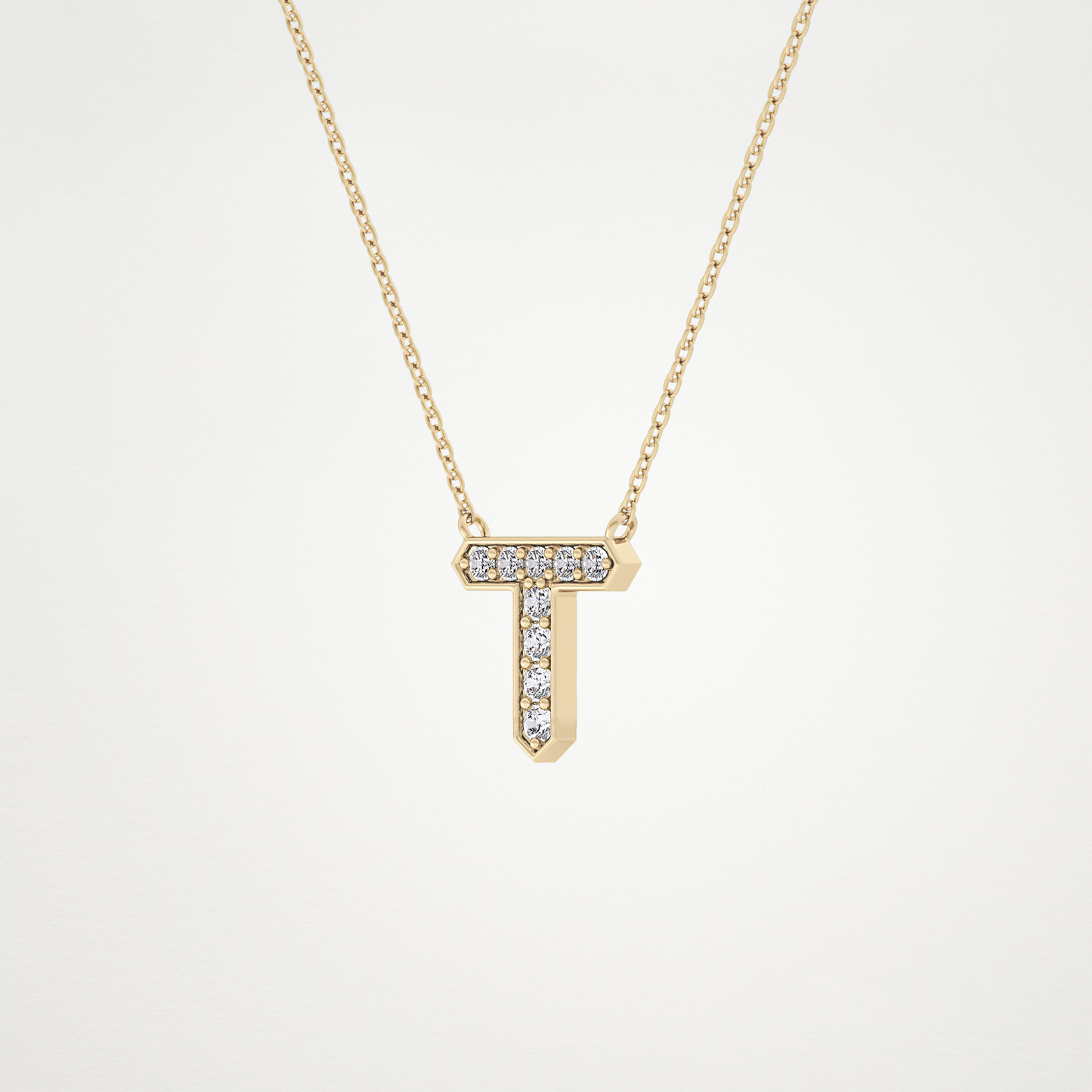 0.17 CT Moissanite T-Shaped Necklace in 14K or 18K Solid Gold – DEF Color, VVS Clarity