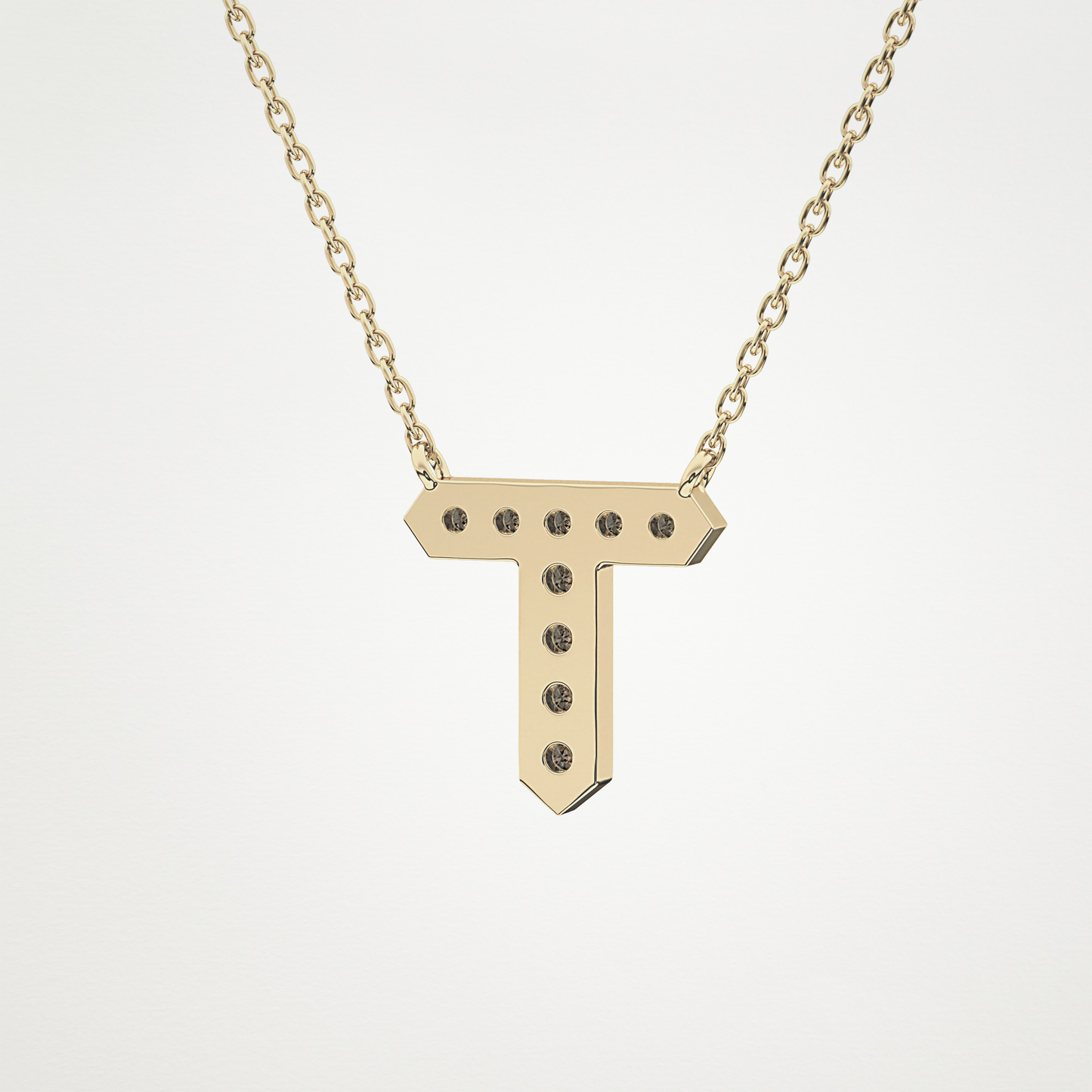 0.17 CT Moissanite T-Shaped Necklace in 14K or 18K Solid Gold – DEF Color, VVS Clarity