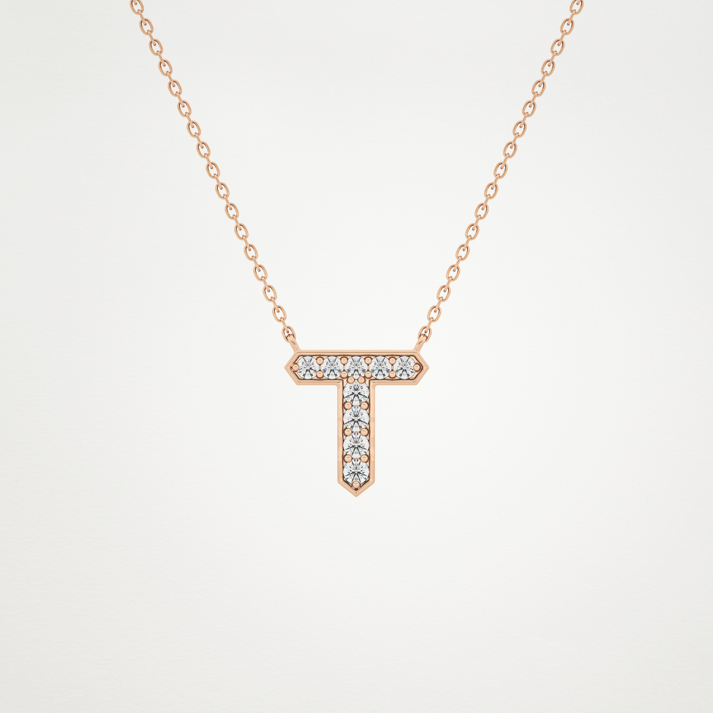 0.17 CT Moissanite T-Shaped Necklace in 14K or 18K Solid Gold – DEF Color, VVS Clarity
