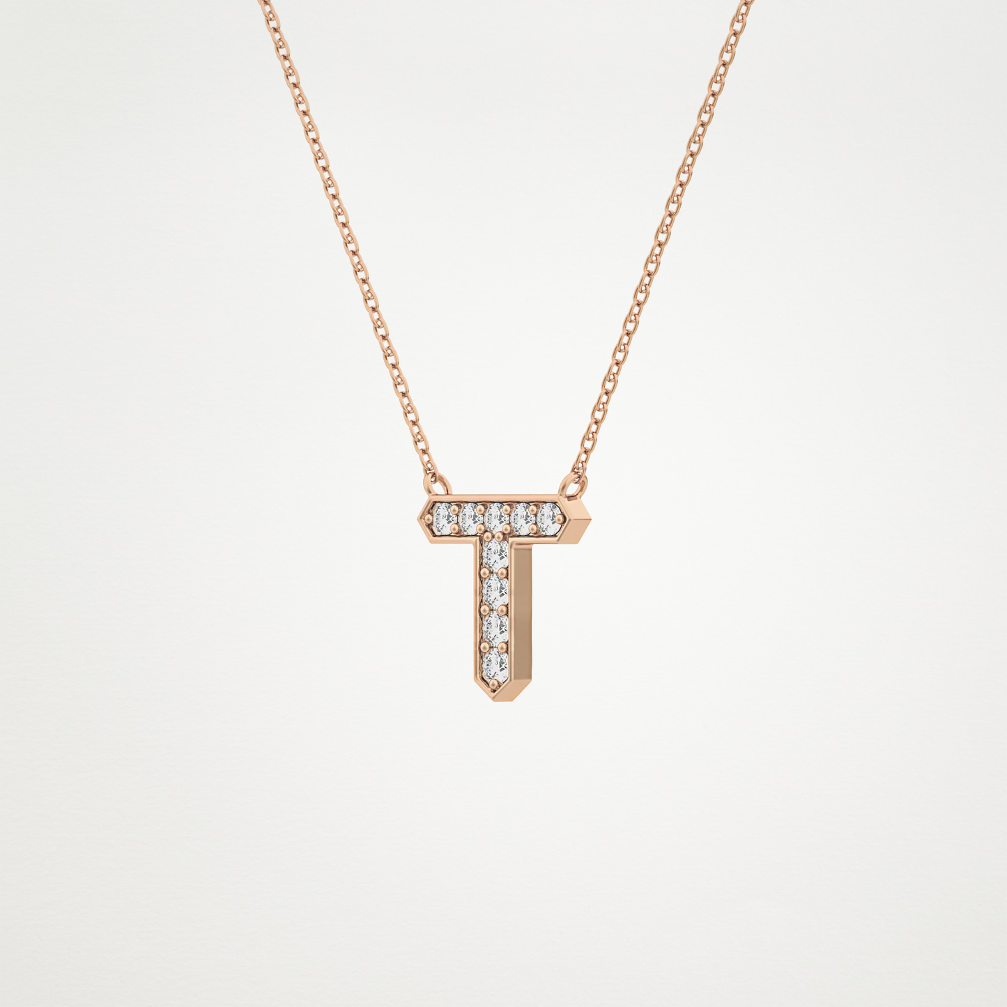 0.17 CT Moissanite T-Shaped Necklace in 14K or 18K Solid Gold – DEF Color, VVS Clarity