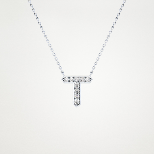 0.17 CT Moissanite T-Shaped Necklace in 14K or 18K Solid Gold – DEF Color, VVS Clarity
