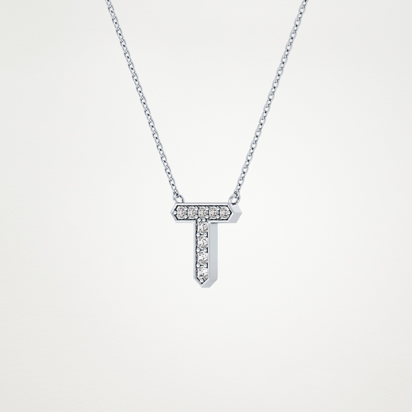 0.17 CT Moissanite T-Shaped Necklace in 14K or 18K Solid Gold – DEF Color, VVS Clarity