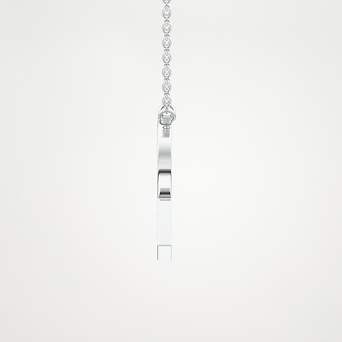 0.348 CT Moissanite R-Shaped Necklace in 14K or 18K Solid Gold – DEF Color, VVS Clarity