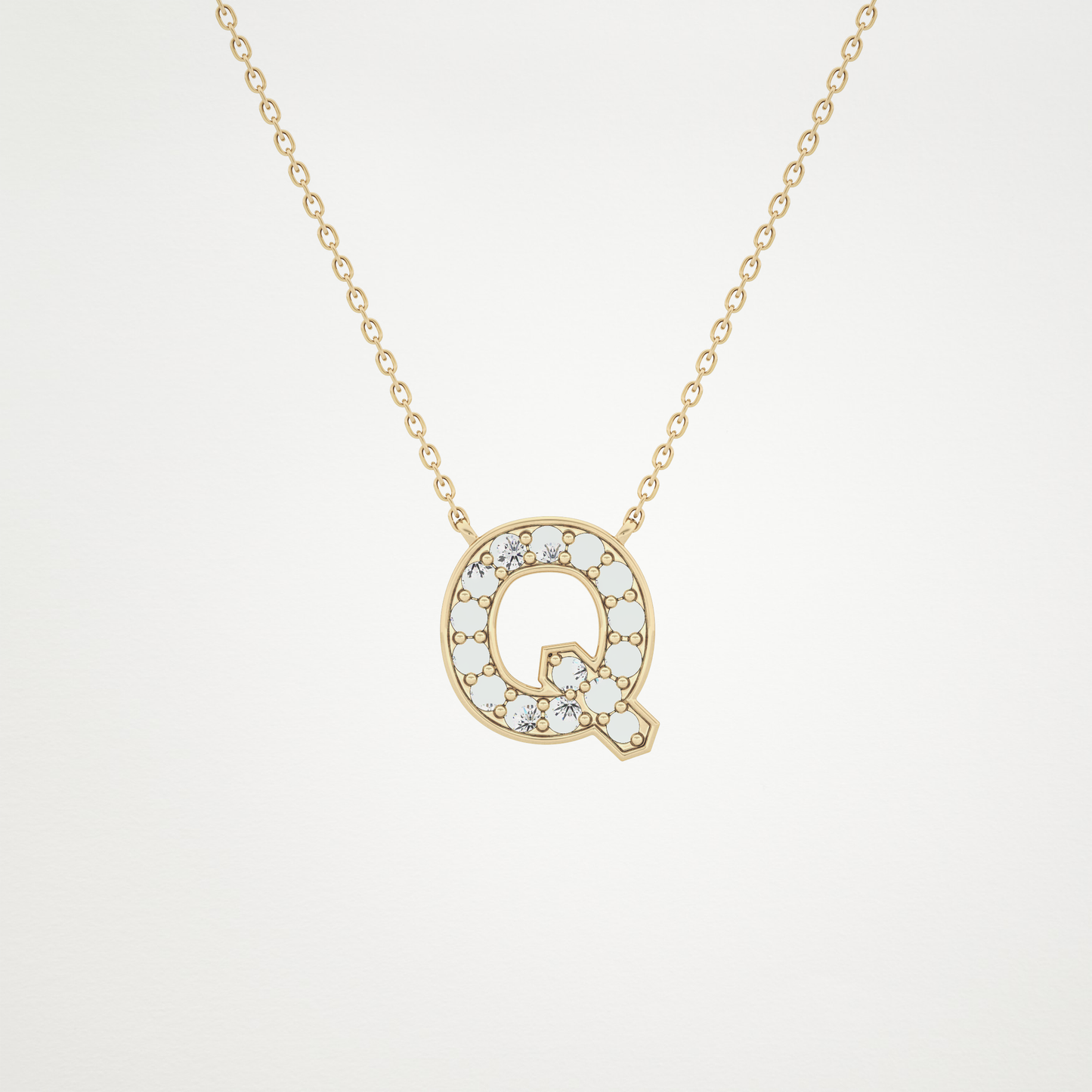 0.268 CT Moissanite Q-Shaped Necklace in 14K or 18K Solid Gold – DEF Color, VVS Clarity