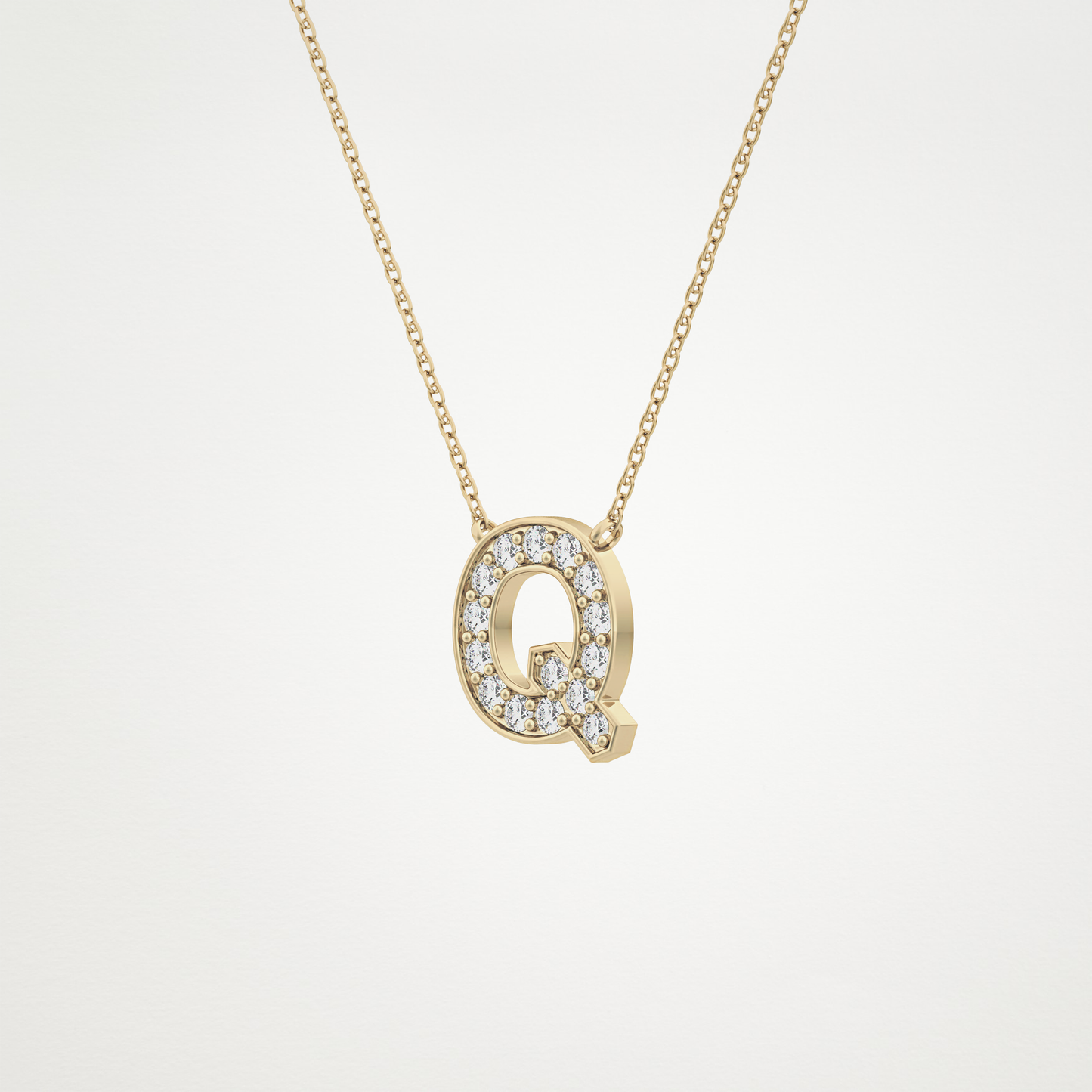 0.268 CT Moissanite Q-Shaped Necklace in 14K or 18K Solid Gold – DEF Color, VVS Clarity