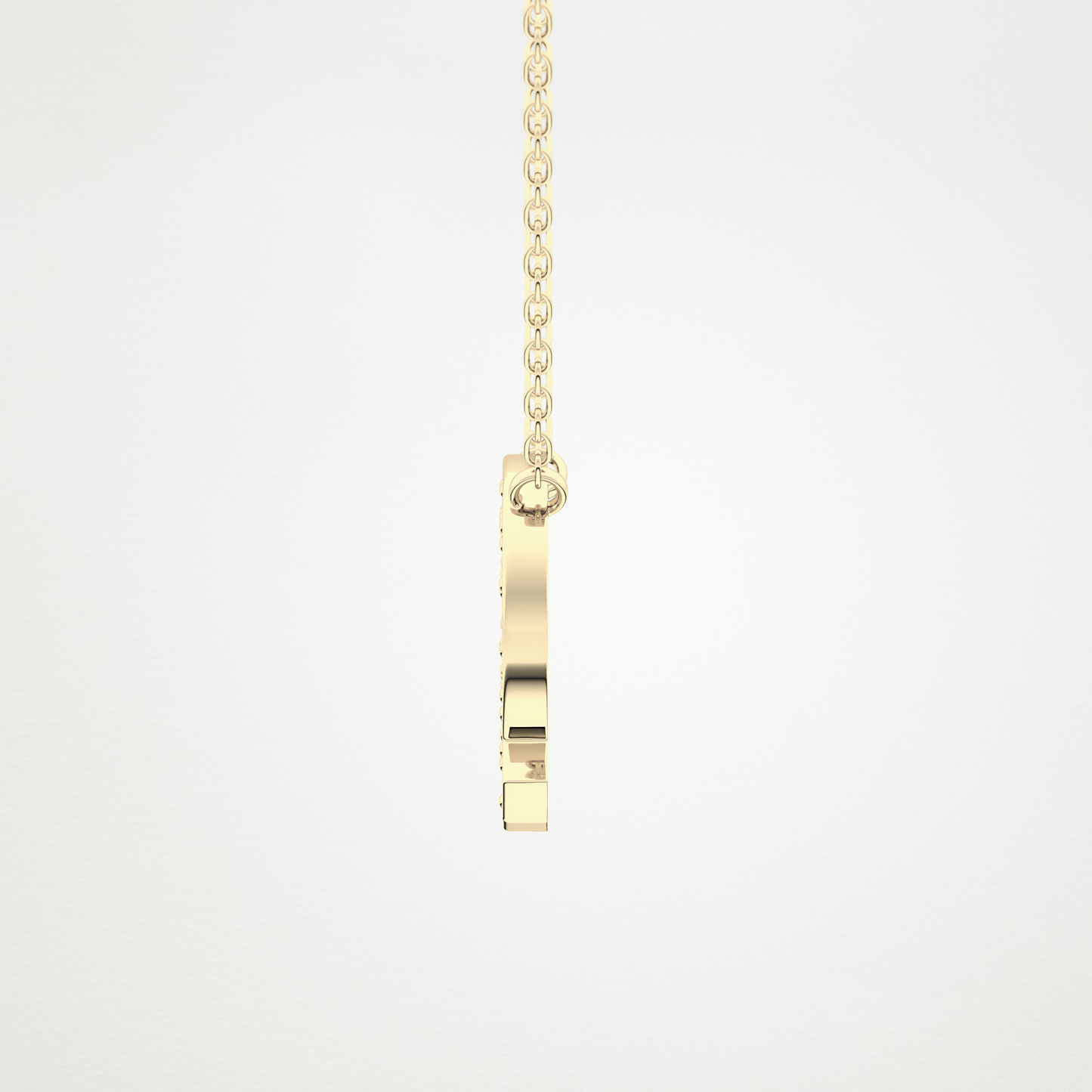 0.268 CT Moissanite Q-Shaped Necklace in 14K or 18K Solid Gold – DEF Color, VVS Clarity