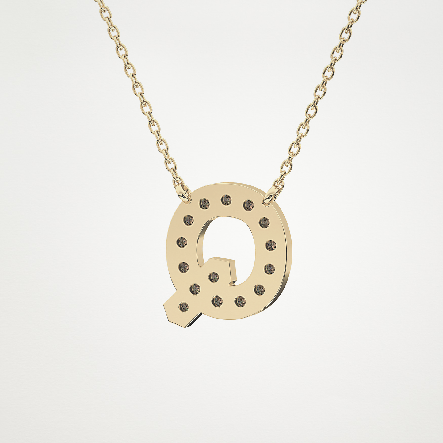 0.268 CT Moissanite Q-Shaped Necklace in 14K or 18K Solid Gold – DEF Color, VVS Clarity