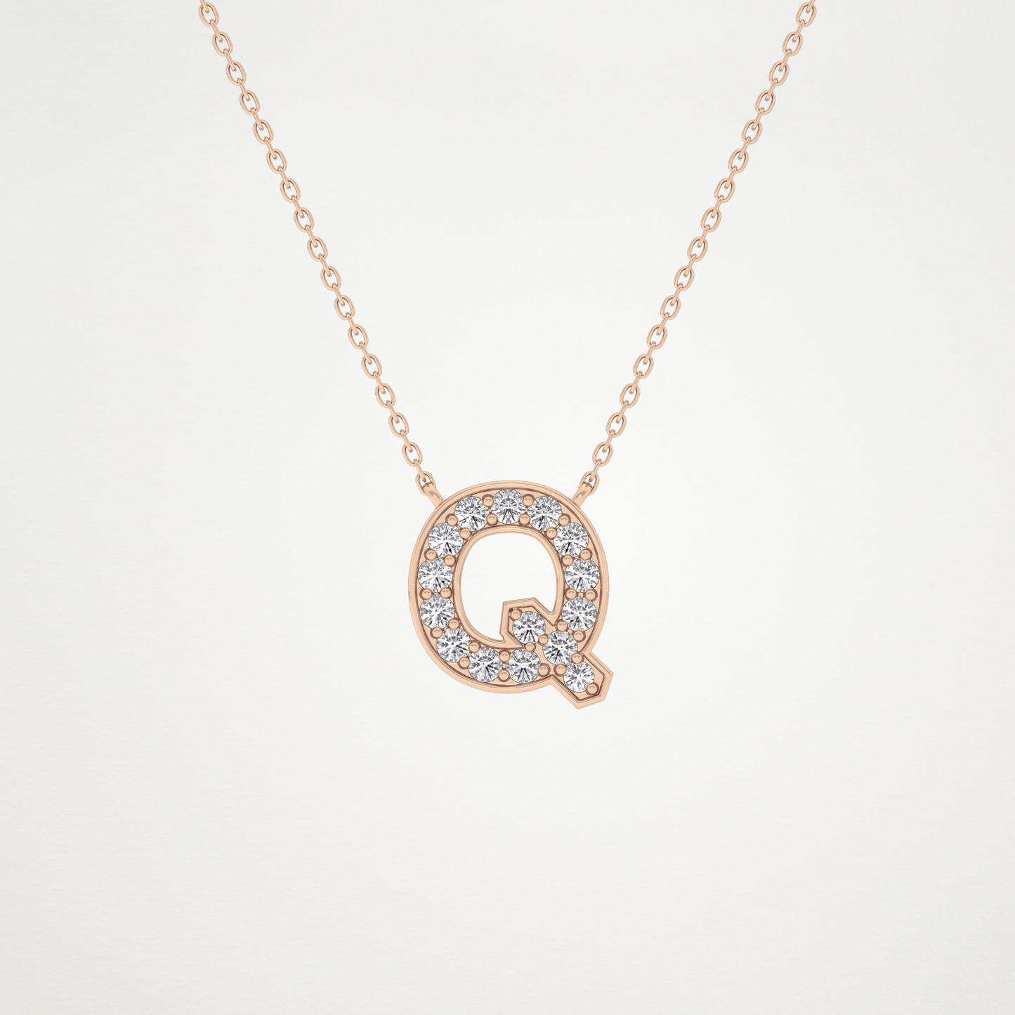 0.268 CT Moissanite Q-Shaped Necklace in 14K or 18K Solid Gold – DEF Color, VVS Clarity