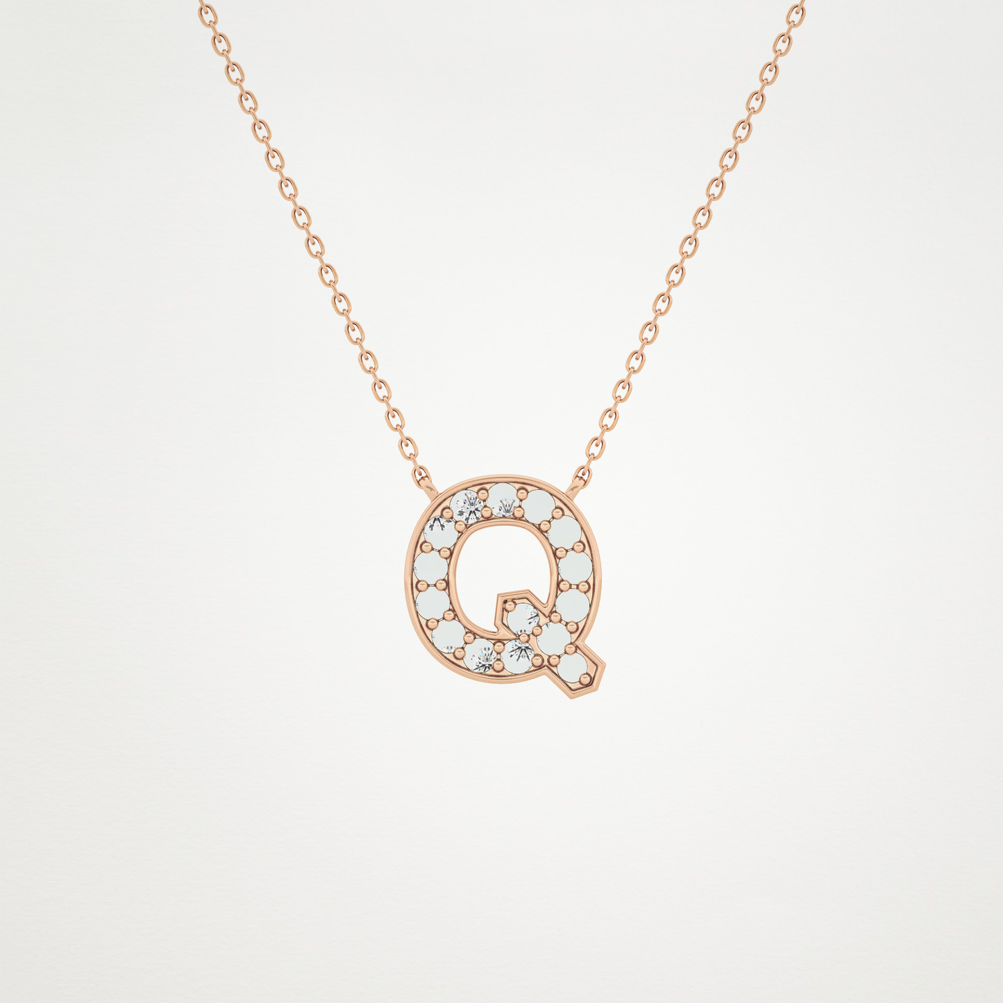 0.268 CT Moissanite Q-Shaped Necklace in 14K or 18K Solid Gold – DEF Color, VVS Clarity
