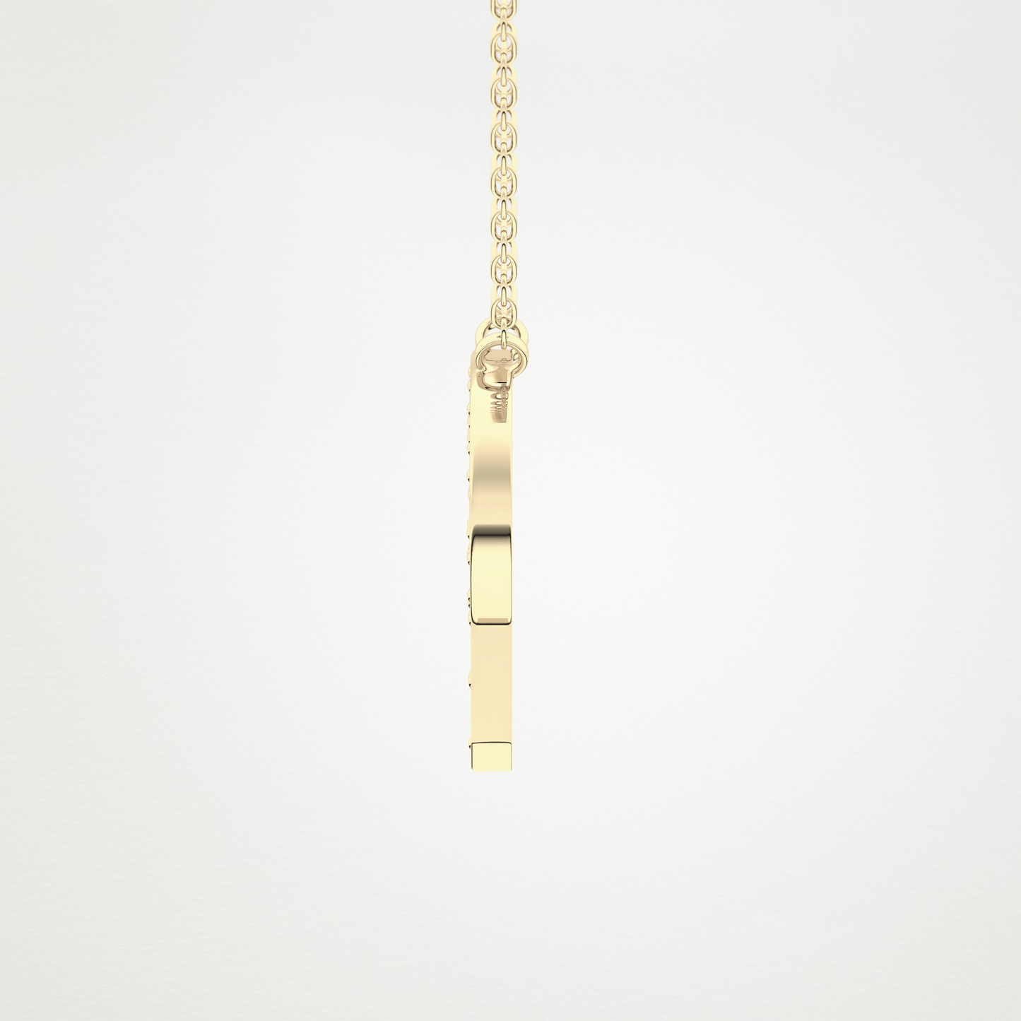 0.39 CT Moissanite P-Shaped Necklace in 14K or 18K Solid Gold – DEF Color, VVS Clarity