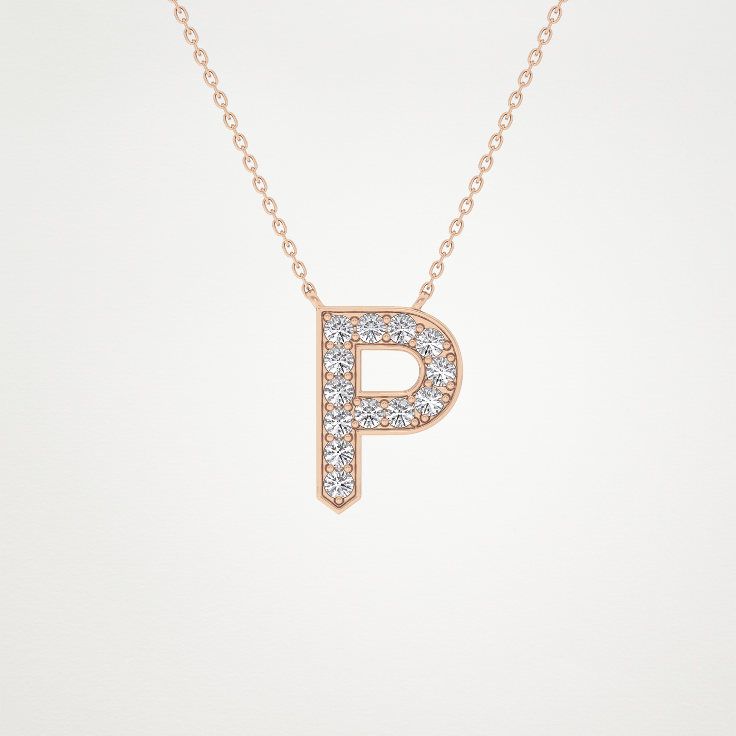 0.39 CT Moissanite P-Shaped Necklace in 14K or 18K Solid Gold – DEF Color, VVS Clarity