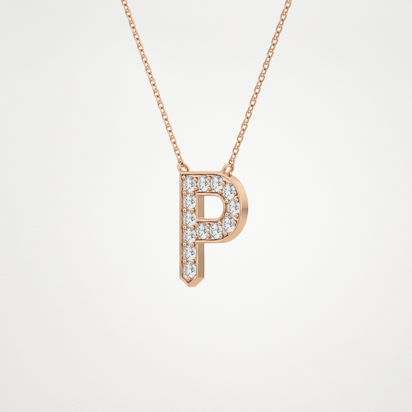 0.39 CT Moissanite P-Shaped Necklace in 14K or 18K Solid Gold – DEF Color, VVS Clarity