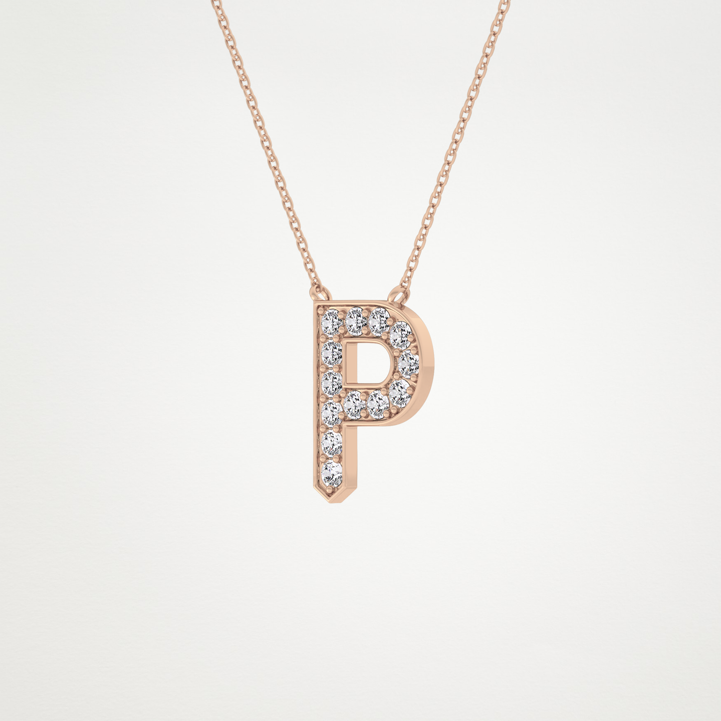 0.39 CT Moissanite P-Shaped Necklace in 14K or 18K Solid Gold – DEF Color, VVS Clarity