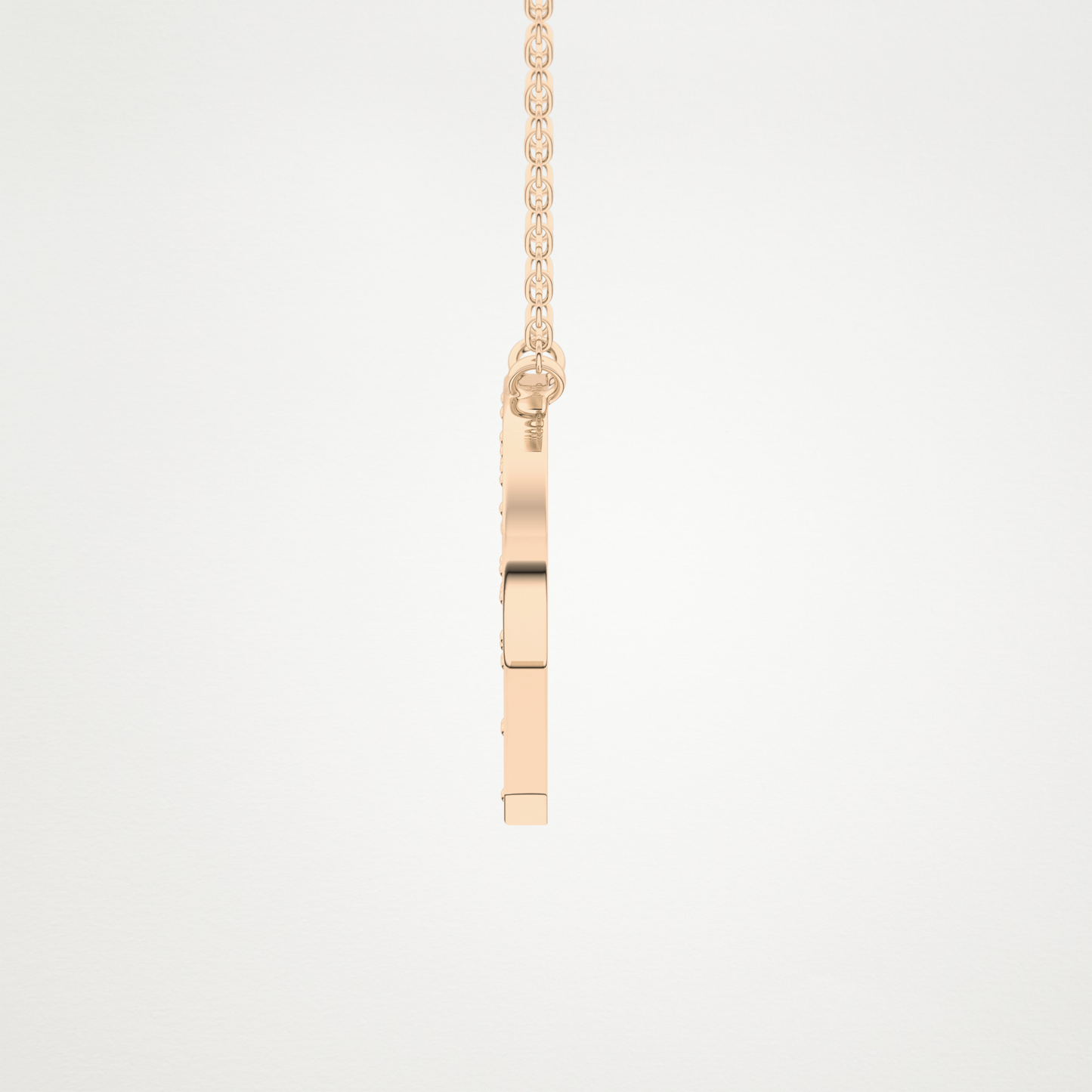 0.39 CT Moissanite P-Shaped Necklace in 14K or 18K Solid Gold – DEF Color, VVS Clarity