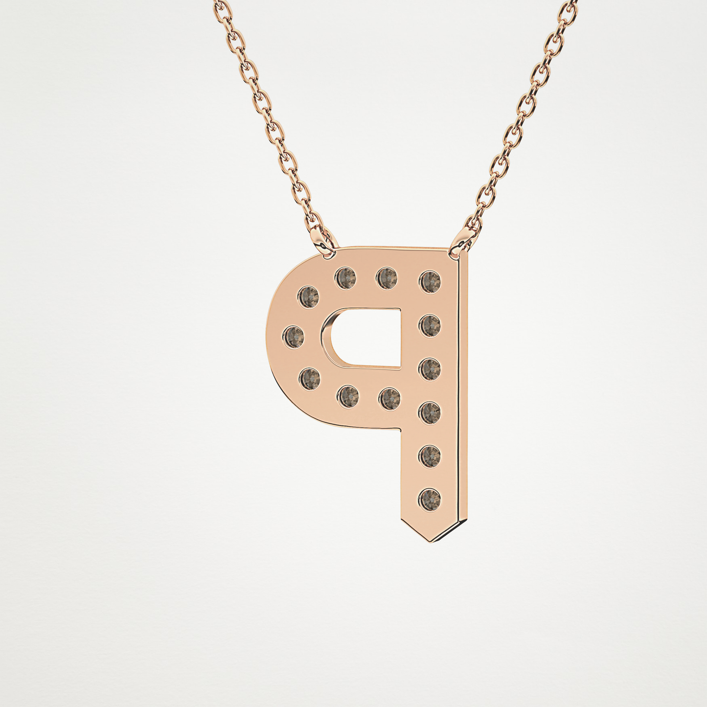 0.39 CT Moissanite P-Shaped Necklace in 14K or 18K Solid Gold – DEF Color, VVS Clarity