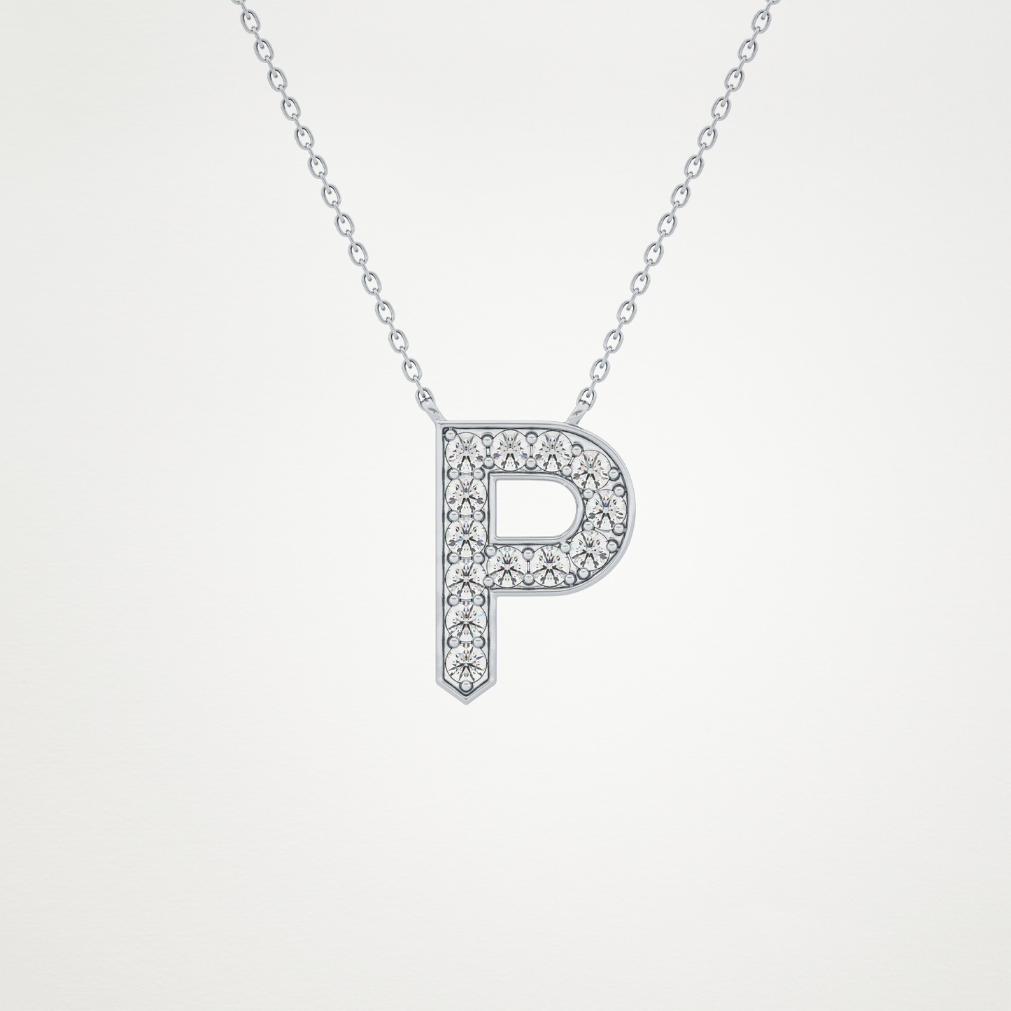 0.39 CT Moissanite P-Shaped Necklace in 14K or 18K Solid Gold – DEF Color, VVS Clarity